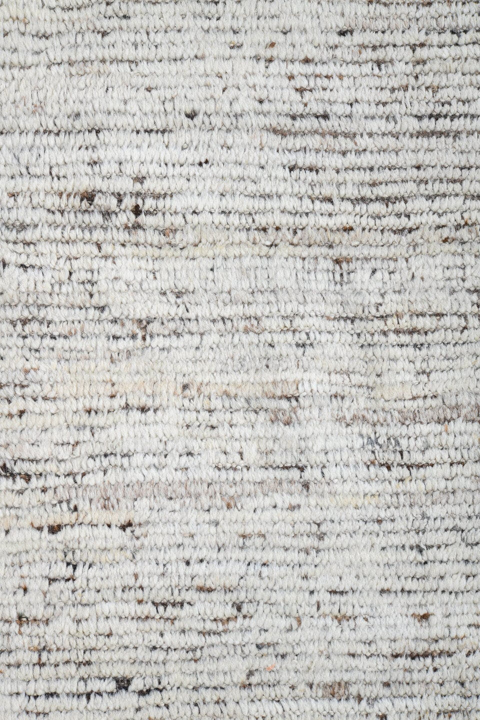 9' x 12' one-of-a-kind handmade vintage Tulu large size rug. Color palette: ivory, brown, taupe, charcoal, beige, gray