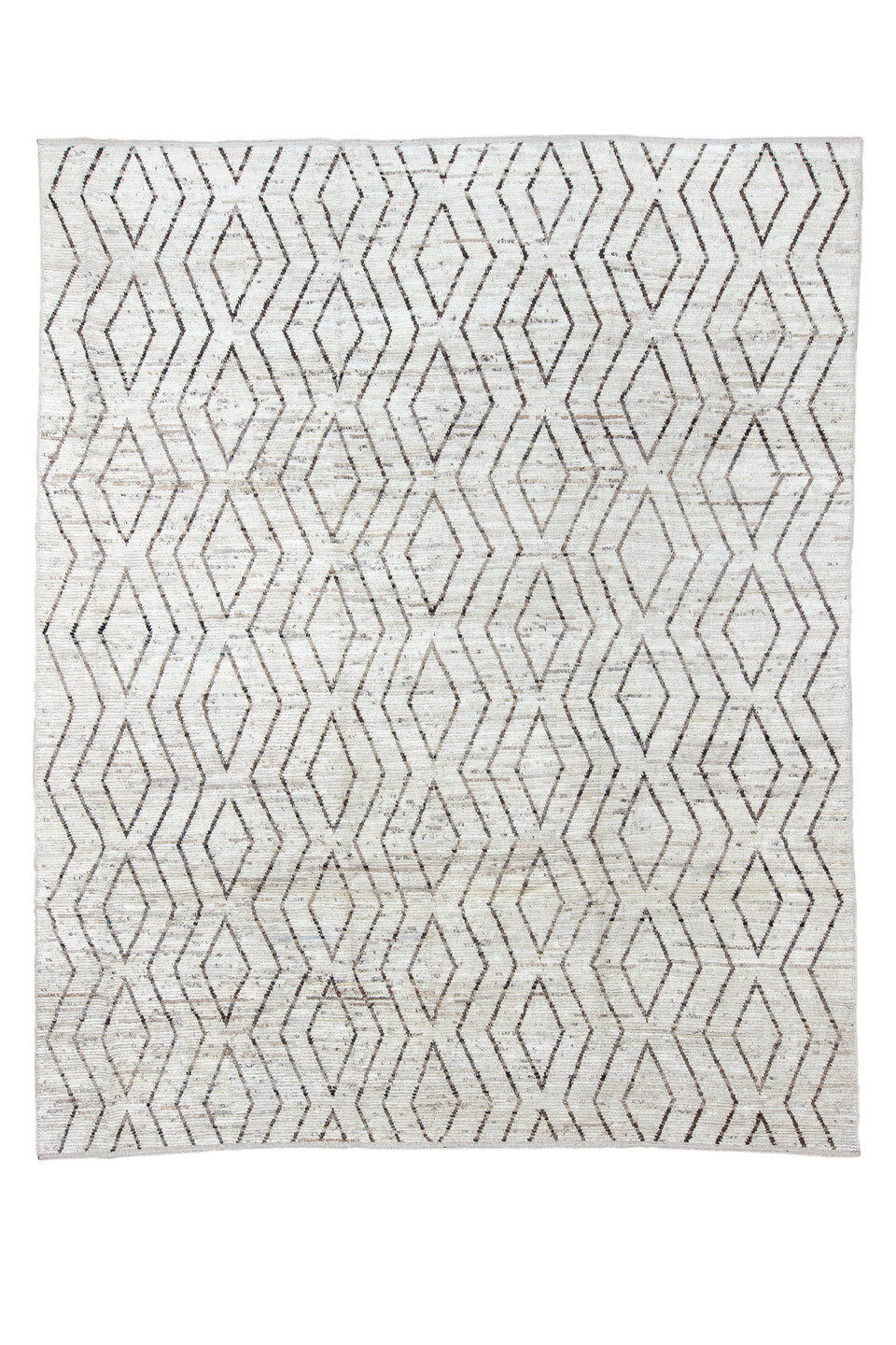 10' x 13' one-of-a-kind handmade vintage Tulu large size rug. Color palette: black, blue, dark gray, gainsboro, gray