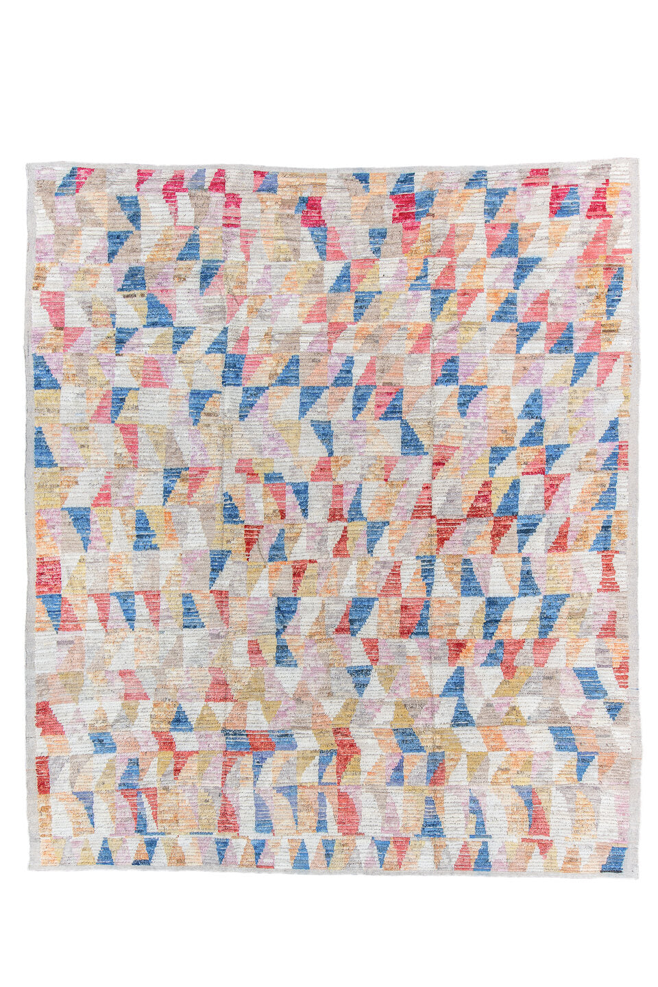 10' x 11' one-of-a-kind handmade vintage Tulu large size rug. Color palette: arapawa, black, blue, brown, dark gray, gray