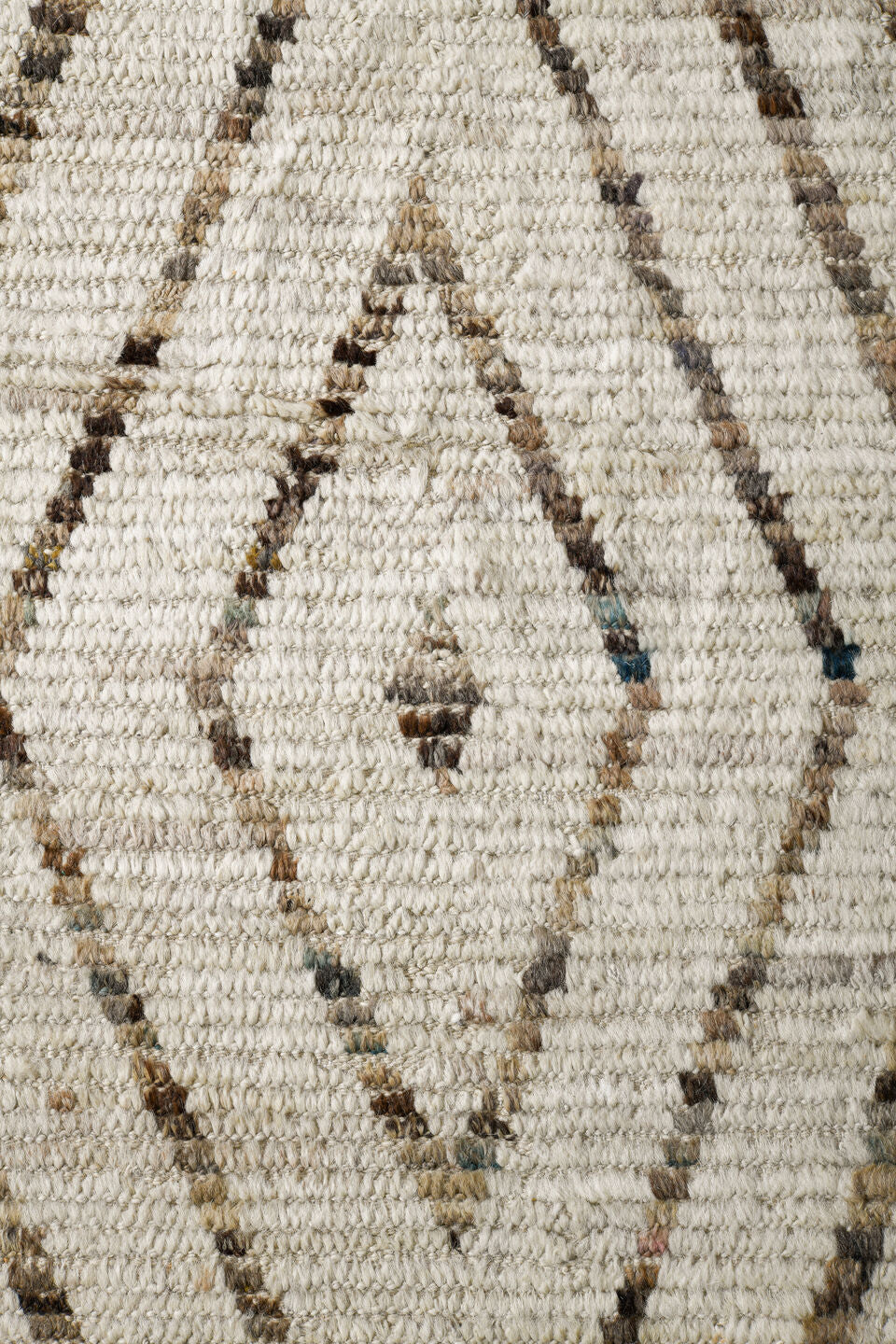 12' x 14' one-of-a-kind handmade vintage Tulu oversize rug. Color palette: ivory, taupe, brown, beige, gray