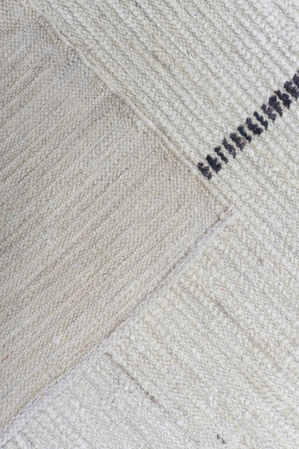 9' x 11' one-of-a-kind handmade vintage Tulu large size rug. Color palette: ivory, charcoal, gray, black