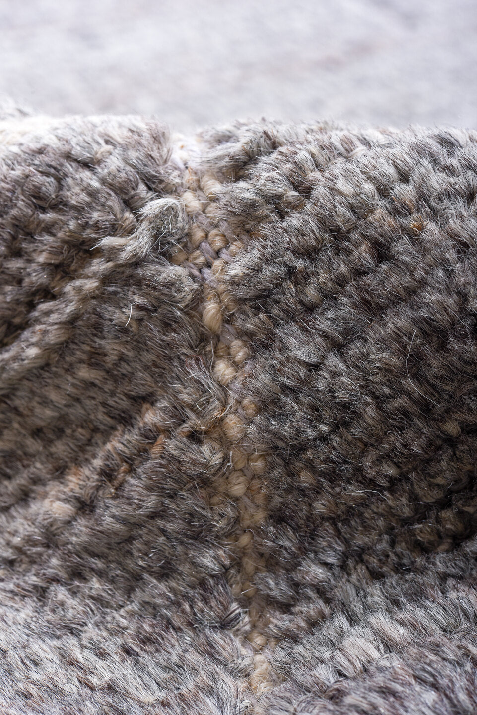 8' x 10' one-of-a-kind handmade vintage Tulu large size rug. Color palette: black, blue, charcoal, dark gray, dim gray, gray