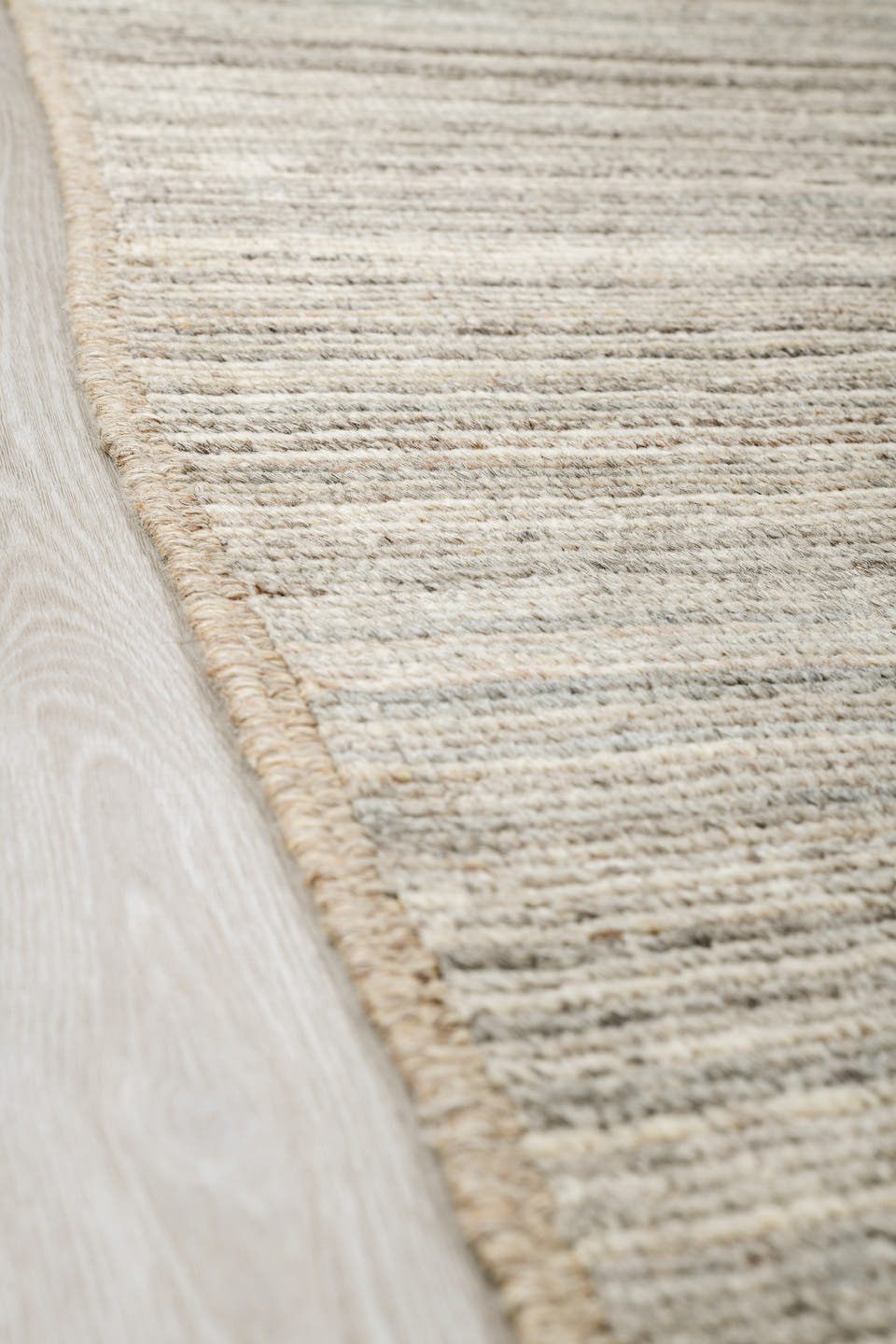 9' x 12' one-of-a-kind handmade vintage Tulu large size rug. Color palette: ivory, taupe, beige, gray