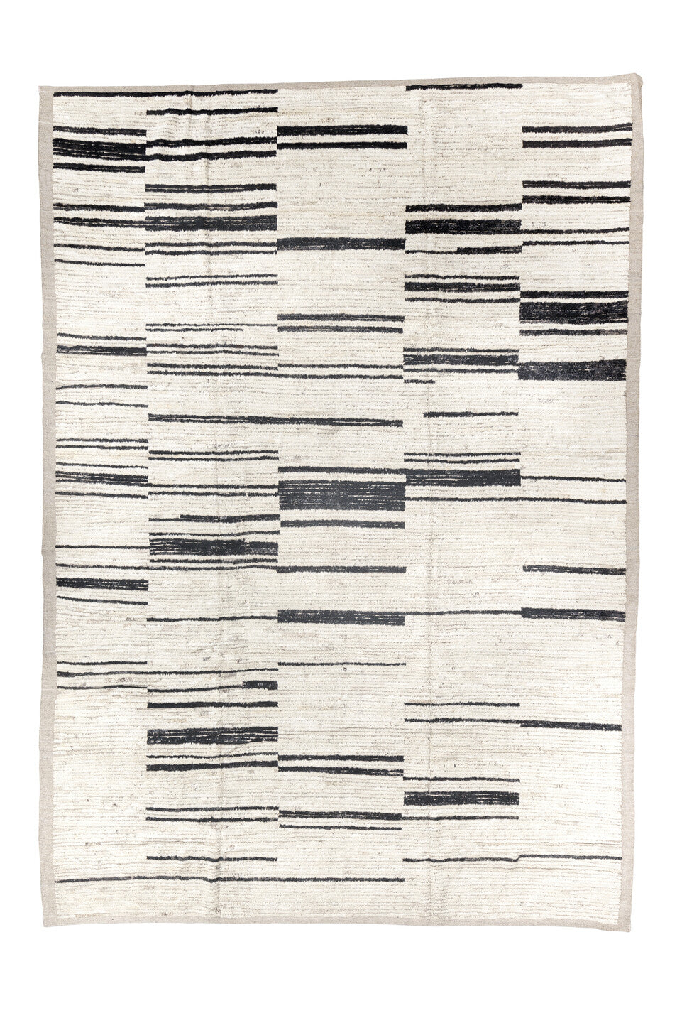8' x 12' one-of-a-kind handmade vintage Tulu large size rug. Color palette: black, charcoal, dark gray, dim gray