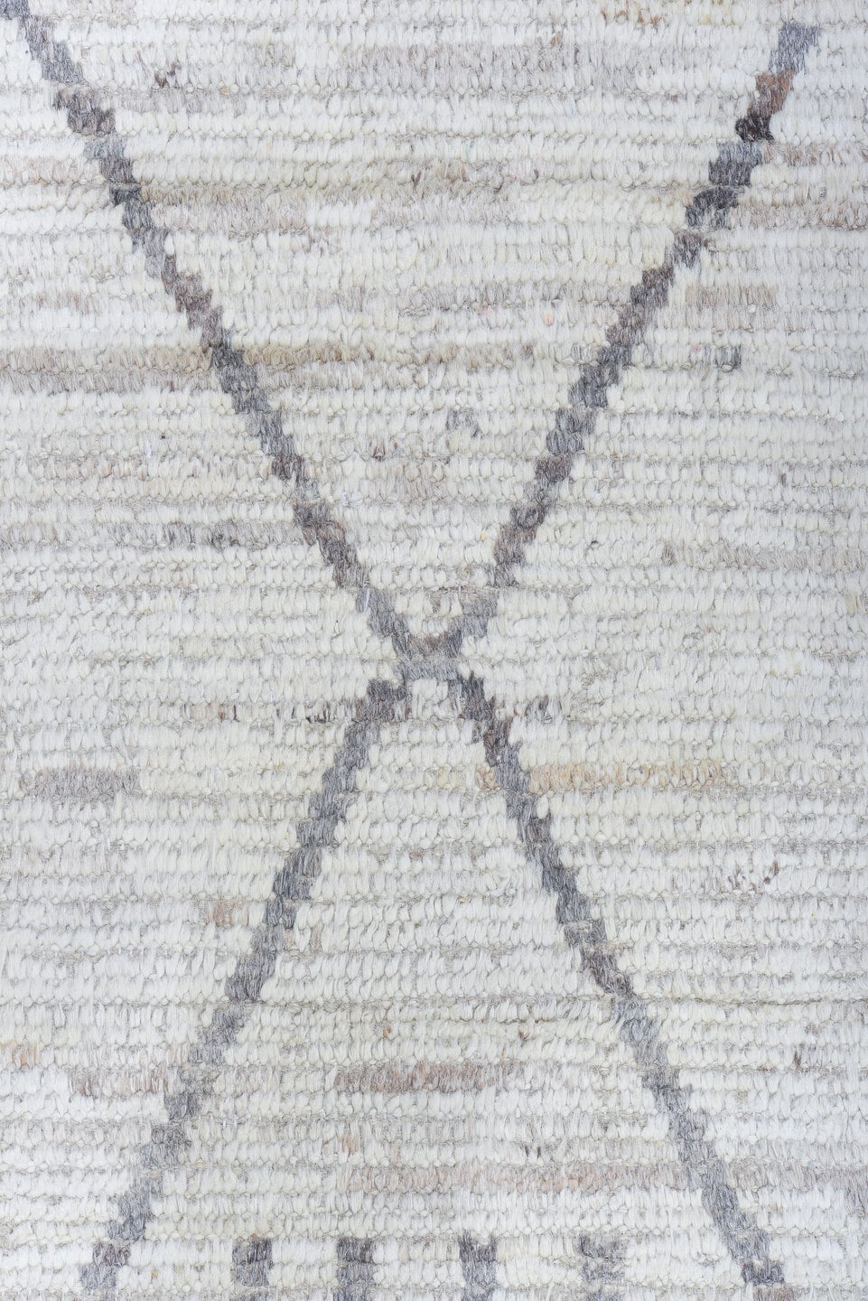 10' x 13' one-of-a-kind handmade vintage Tulu large size rug. Color palette: ivory, taupe, gray, greige, charcoal, beige