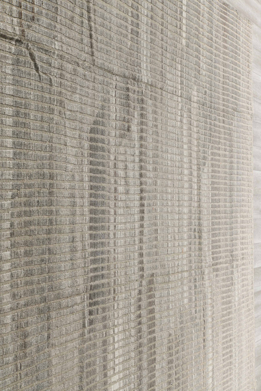 8' x 11' one-of-a-kind handmade vintage Tulu large size rug. Color palette: ivory, gray, taupe, cream, charcoal, beige