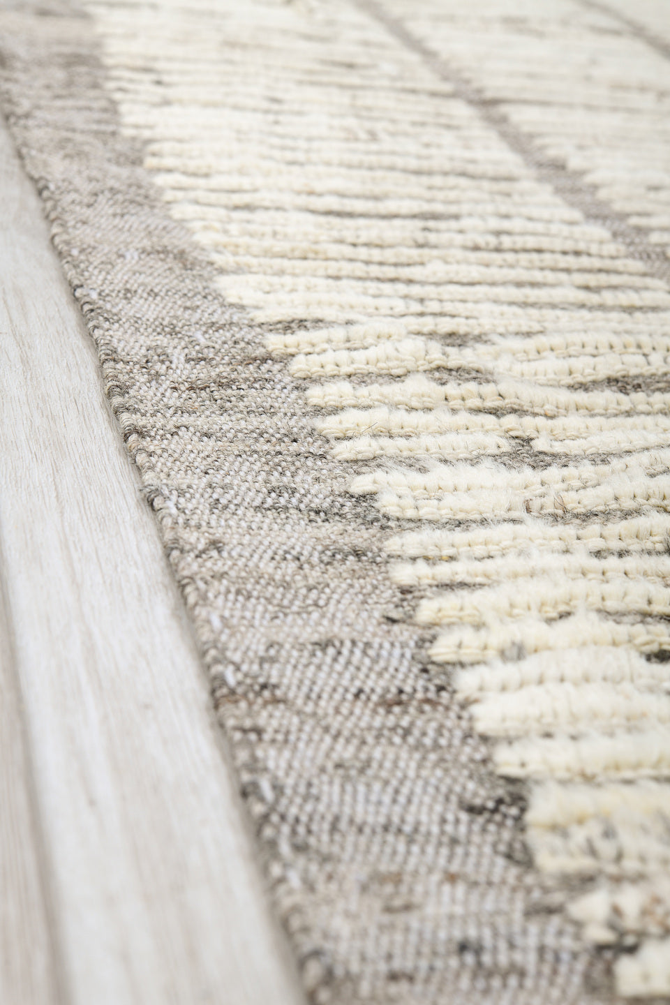 10' x 14' one-of-a-kind handmade vintage Tulu large size rug. Color palette: ivory, gray, taupe, beige