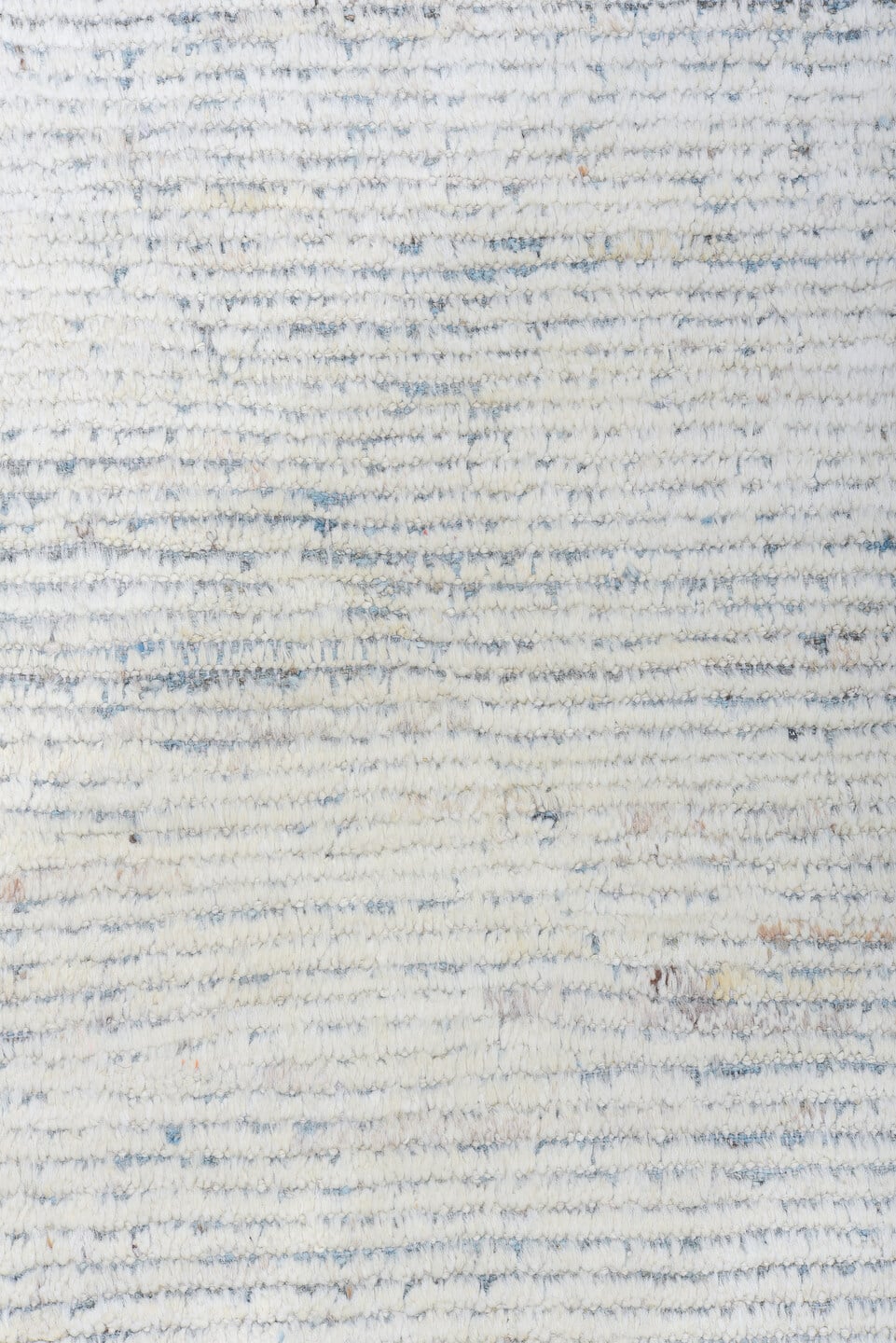 13' x 16' one-of-a-kind handmade vintage Tulu oversize rug. Color palette: ivory, pale blue, cream, light gray, light blue