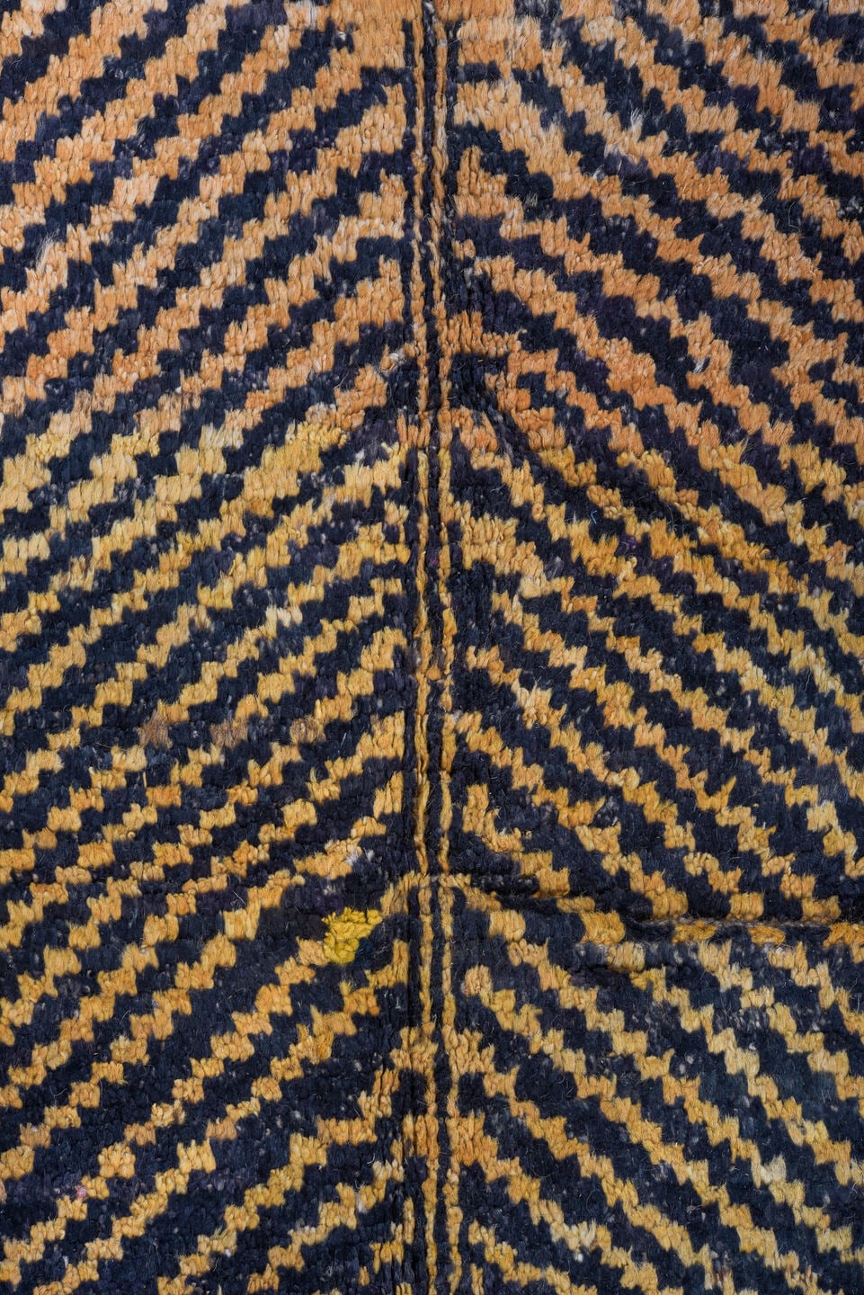 7' x 9' one-of-a-kind handmade vintage Tulu rug. Color palette: charcoal, camel, ivory, gray, black, beige