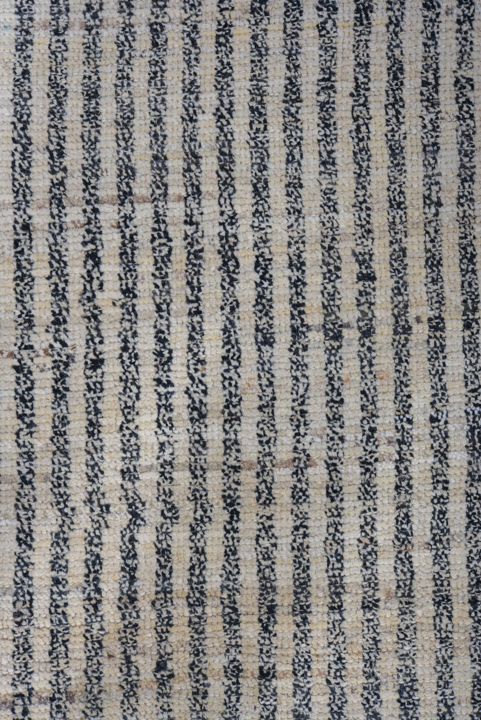 9' x 12' one-of-a-kind handmade vintage Tulu large size rug. Color palette: ivory, charcoal, gray, black