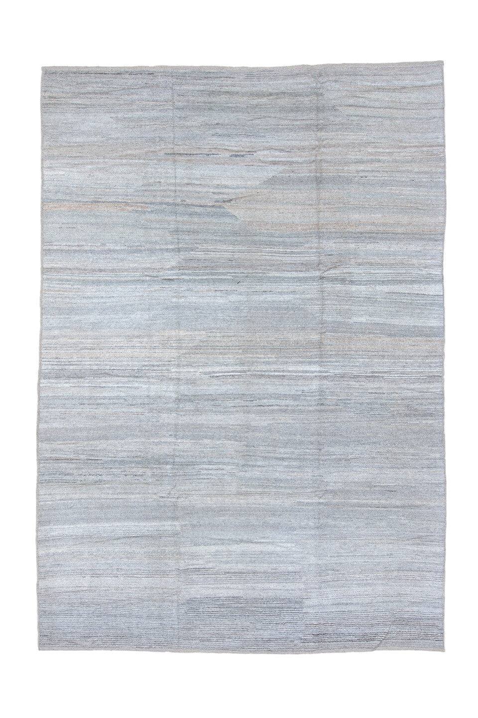 9' x 14' one-of-a-kind handmade vintage Tulu large size rug. Color palette: black, blue, dark gray, gainsboro, gray