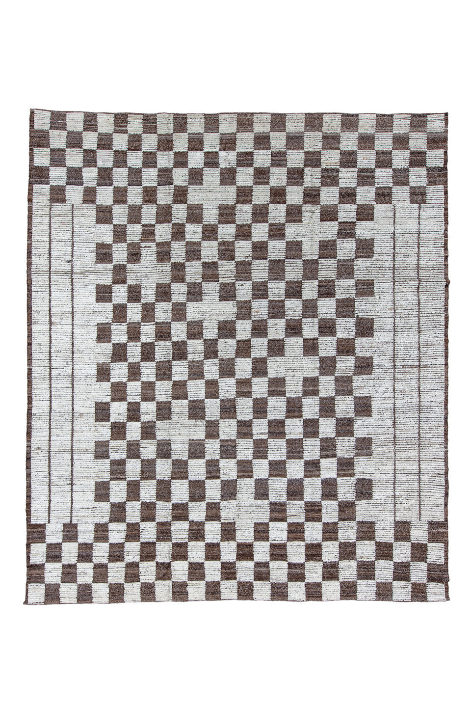 10' x 11' one-of-a-kind handmade vintage Tulu large size rug. Color palette: black, blue, dark gray, gainsboro, gray