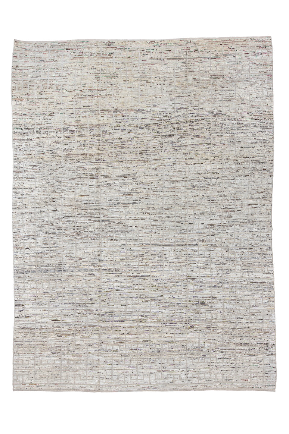 10' x 14' one-of-a-kind handmade vintage Tulu large size rug. Color palette: black, blue, dark gray, gainsboro, gray