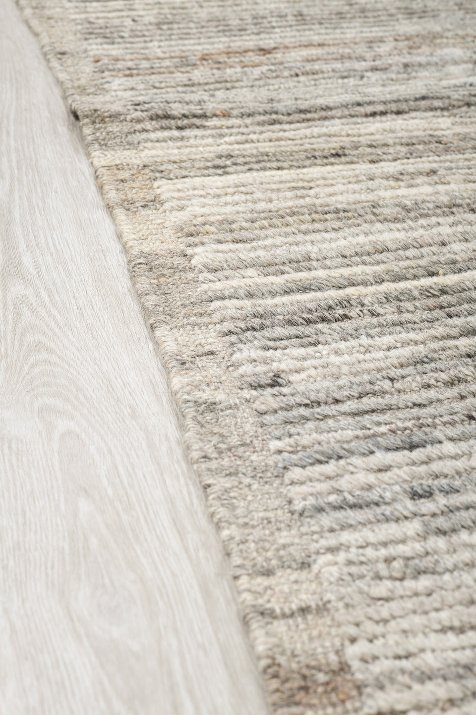 9' x 12' one-of-a-kind handmade vintage Tulu large size rug. Color palette: black, gray, light gray, off-white, pink