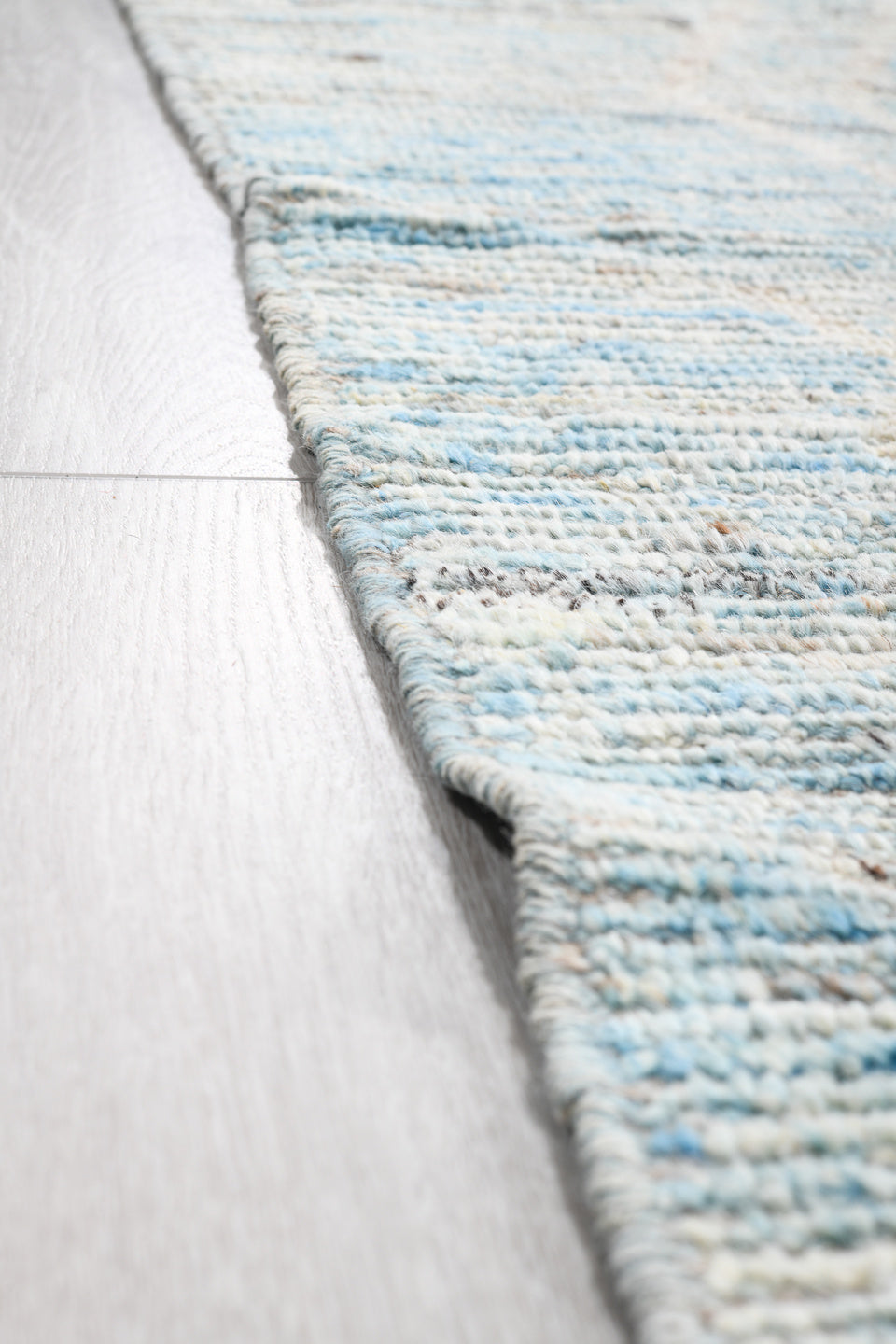 5' x 21' one-of-a-kind handmade vintage Tulu rug. Color palette: black, blue, dark gray, dim gray, gainsboro, gray