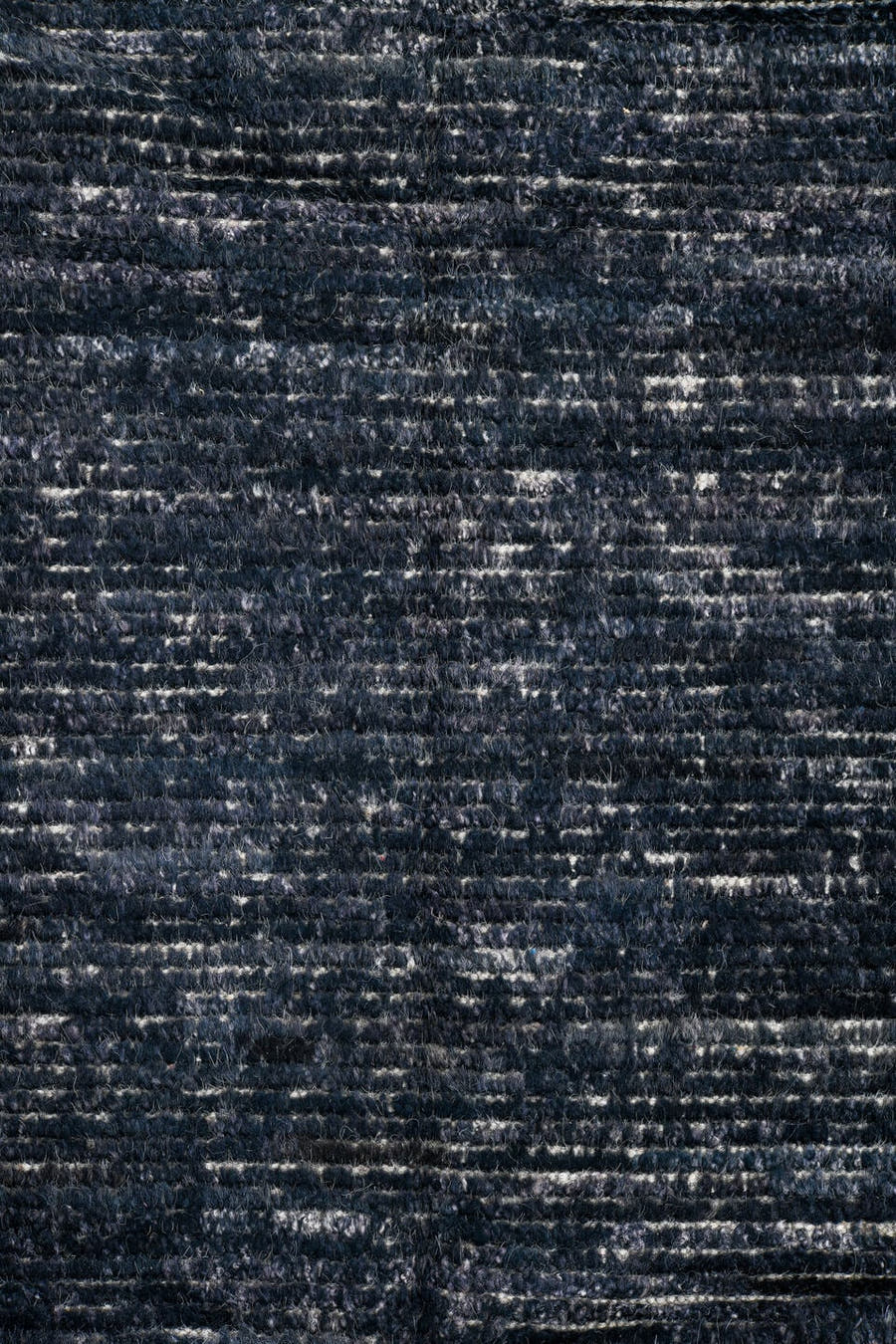 2' x 16' one-of-a-kind handmade vintage Tulu runner rug. Color palette: charcoal, ivory, slate, blue gray, black, gray, blue