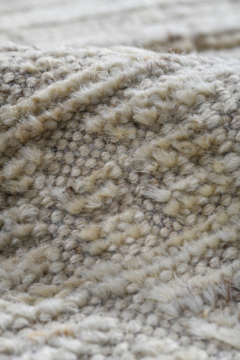3' x 12' one-of-a-kind handmade vintage Tulu runner rug. Color palette: ivory, beige, taupe, cream, light gray, gray