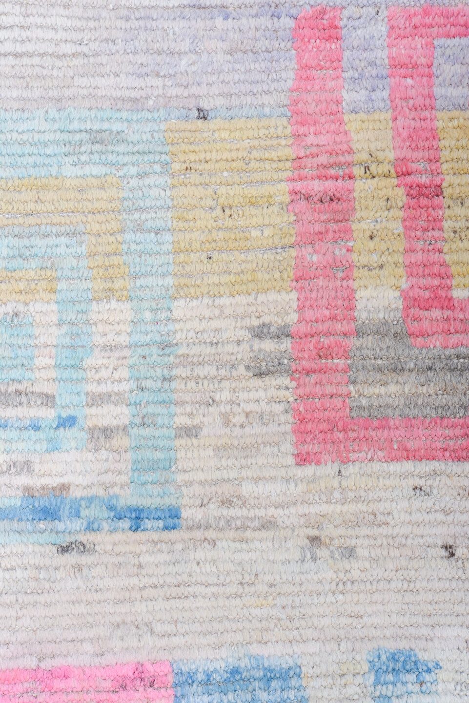 3' x 16' one-of-a-kind handmade vintage Tulu runner rug. Color palette: light blue, rust, ivory, taupe, slate, terracotta