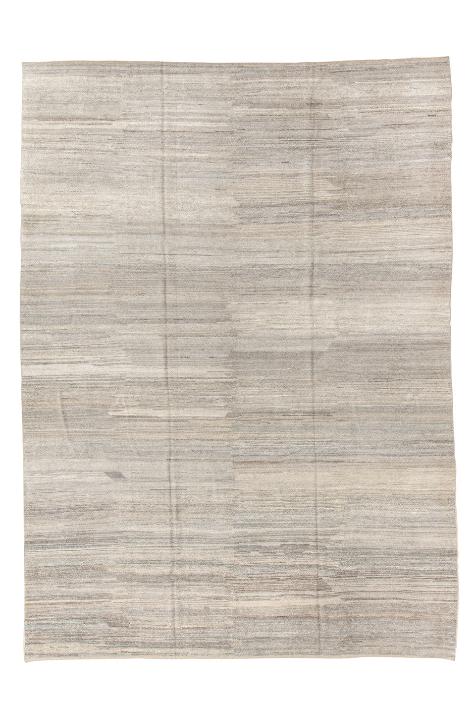 10' x 14' one-of-a-kind handmade vintage Tulu large size rug. Color palette: gray, light gray, off-white, pink, silver