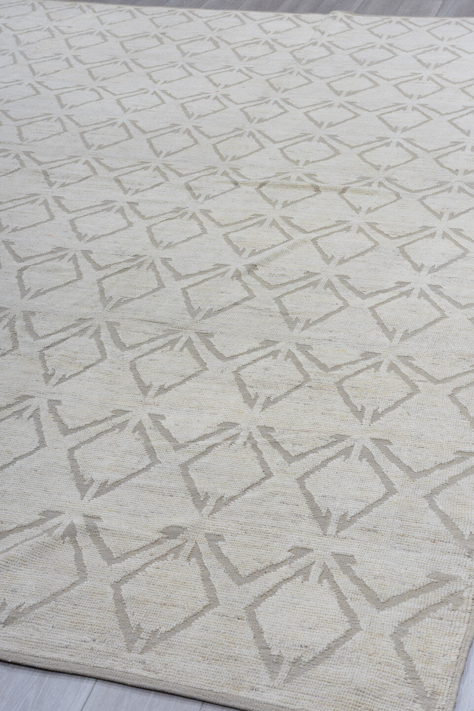 10' x 13' one-of-a-kind handmade vintage Tulu large size rug. Color palette: dark gray, gainsboro, gray, light gray