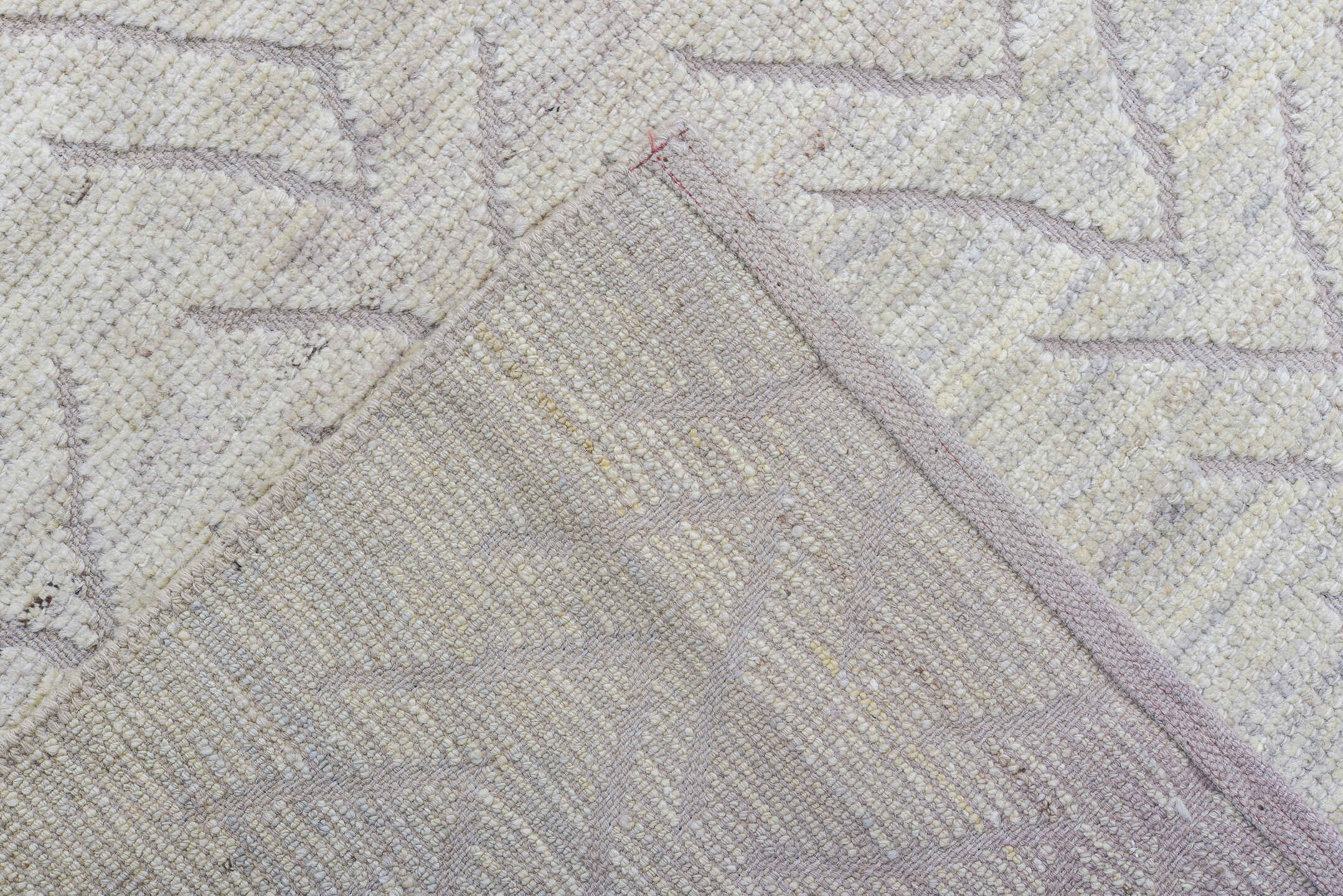 10' x 13' one-of-a-kind handmade vintage Tulu large size rug. Color palette: ivory, taupe, beige, stone, greige, gray