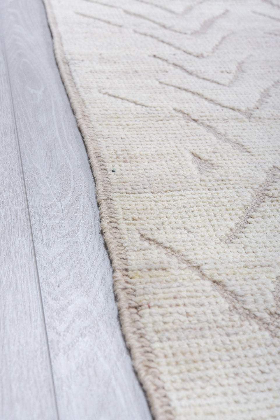 10' x 13' one-of-a-kind handmade vintage Tulu large size rug. Color palette: ivory, taupe, beige, stone, greige, gray