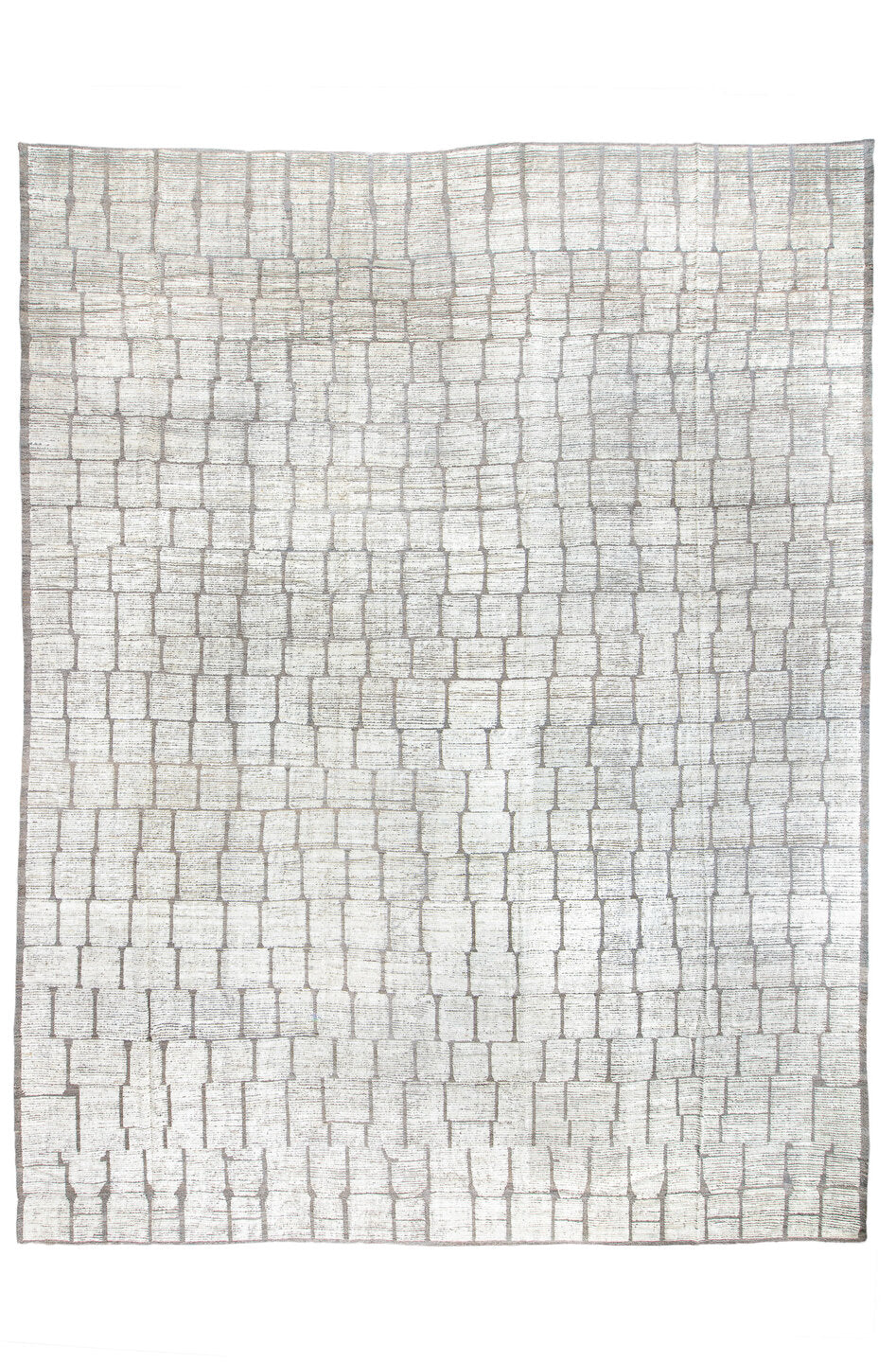 16' x 20' one-of-a-kind handmade vintage Tulu oversize rug. Color palette: black, charcoal, dark gray, dim gray, gainsboro