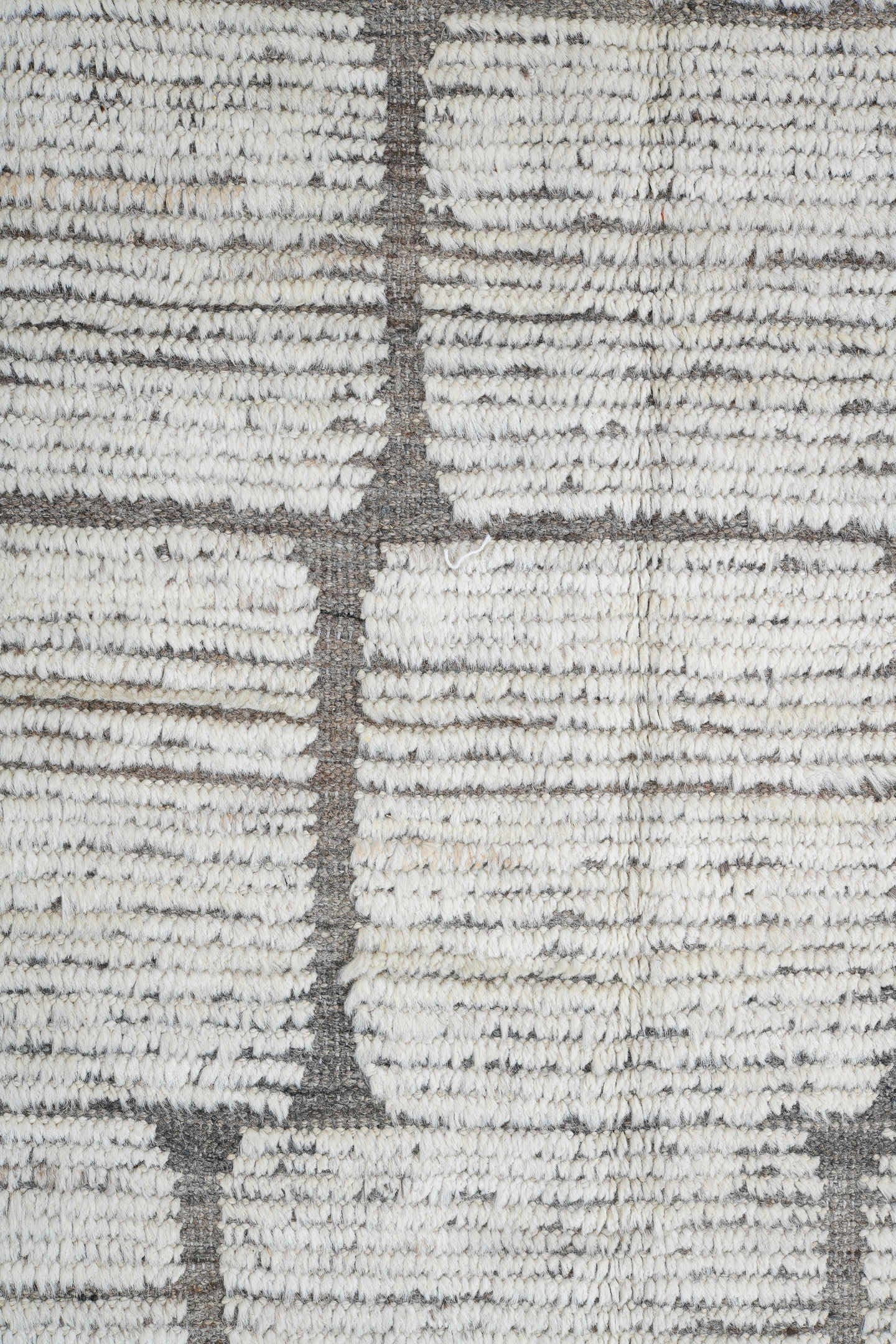 16' x 20' one-of-a-kind handmade vintage Tulu oversize rug. Color palette: ivory, taupe, gray, cream, beige