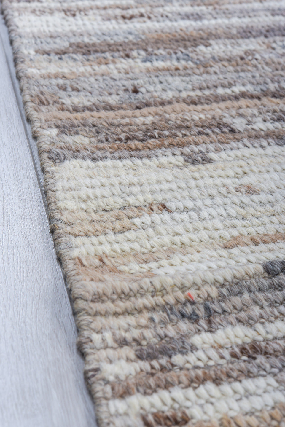 8' x 12' one-of-a-kind handmade vintage Tulu large size rug. Color palette: ivory, taupe, gray, brown, charcoal, slate