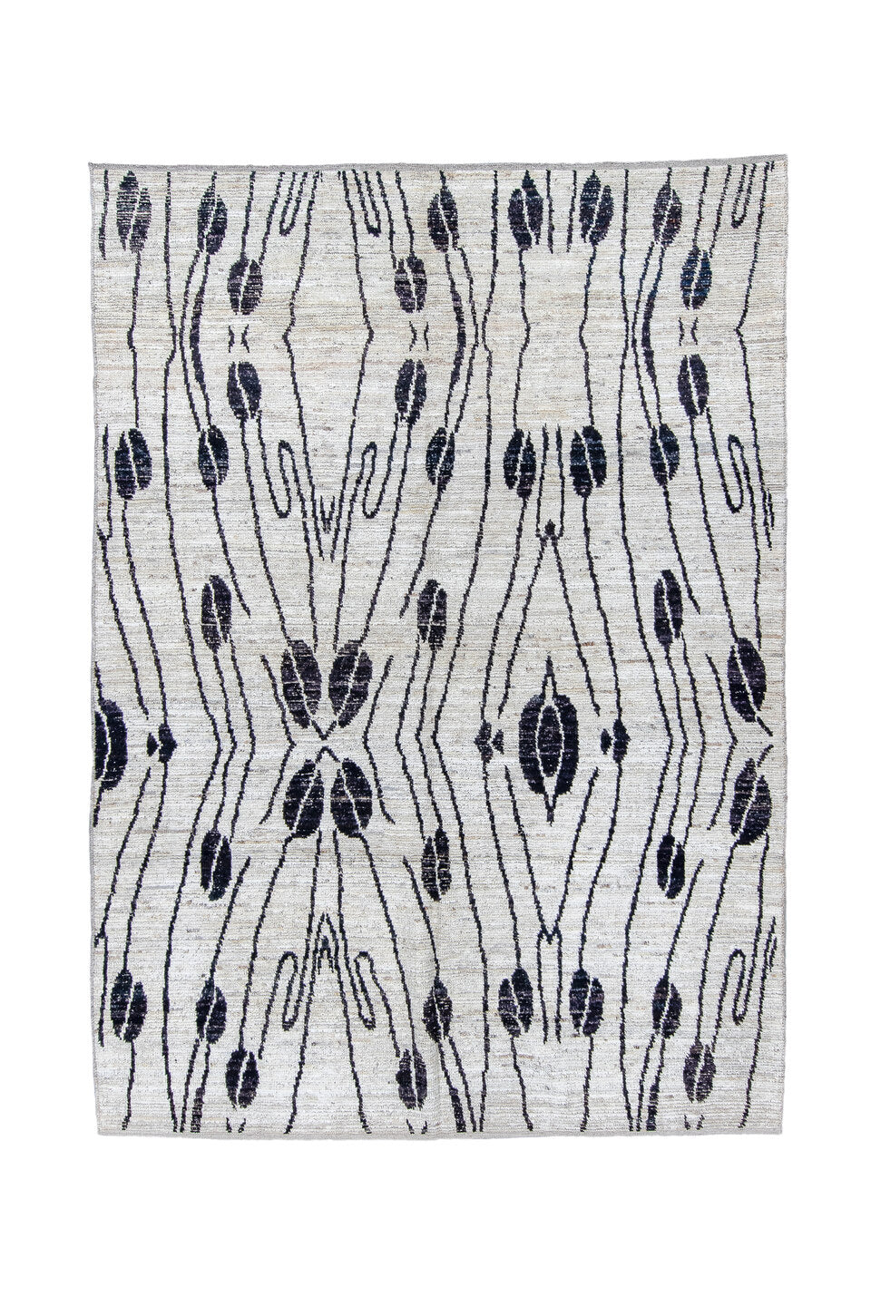 6' x 9' one-of-a-kind handmade vintage Tulu medium size rug. Color palette: black, blue, dark gray, dim gray, gainsboro