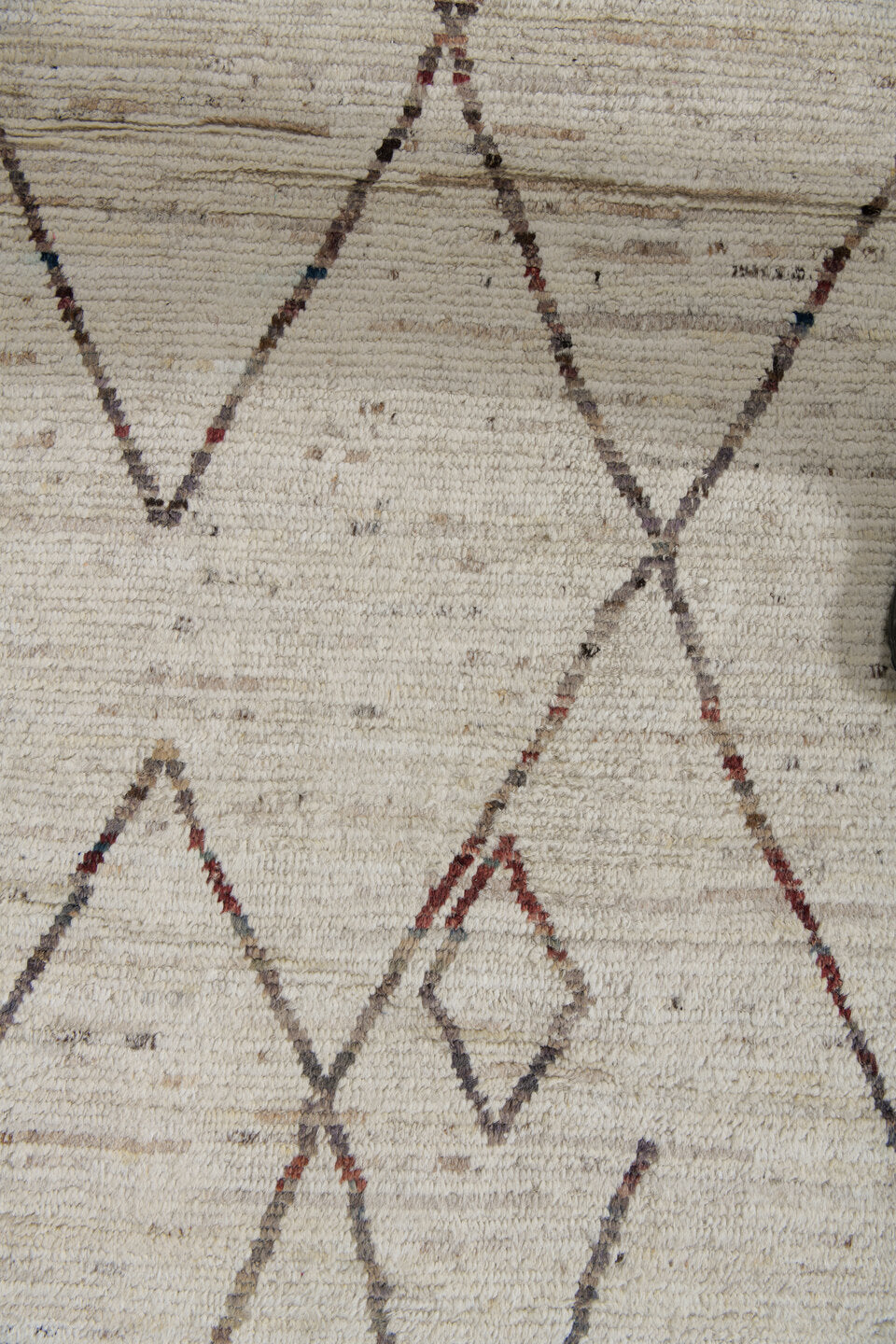 10' x 14' one-of-a-kind handmade vintage Tulu large size rug. Color palette: ivory, charcoal, taupe, brown, camel, gray