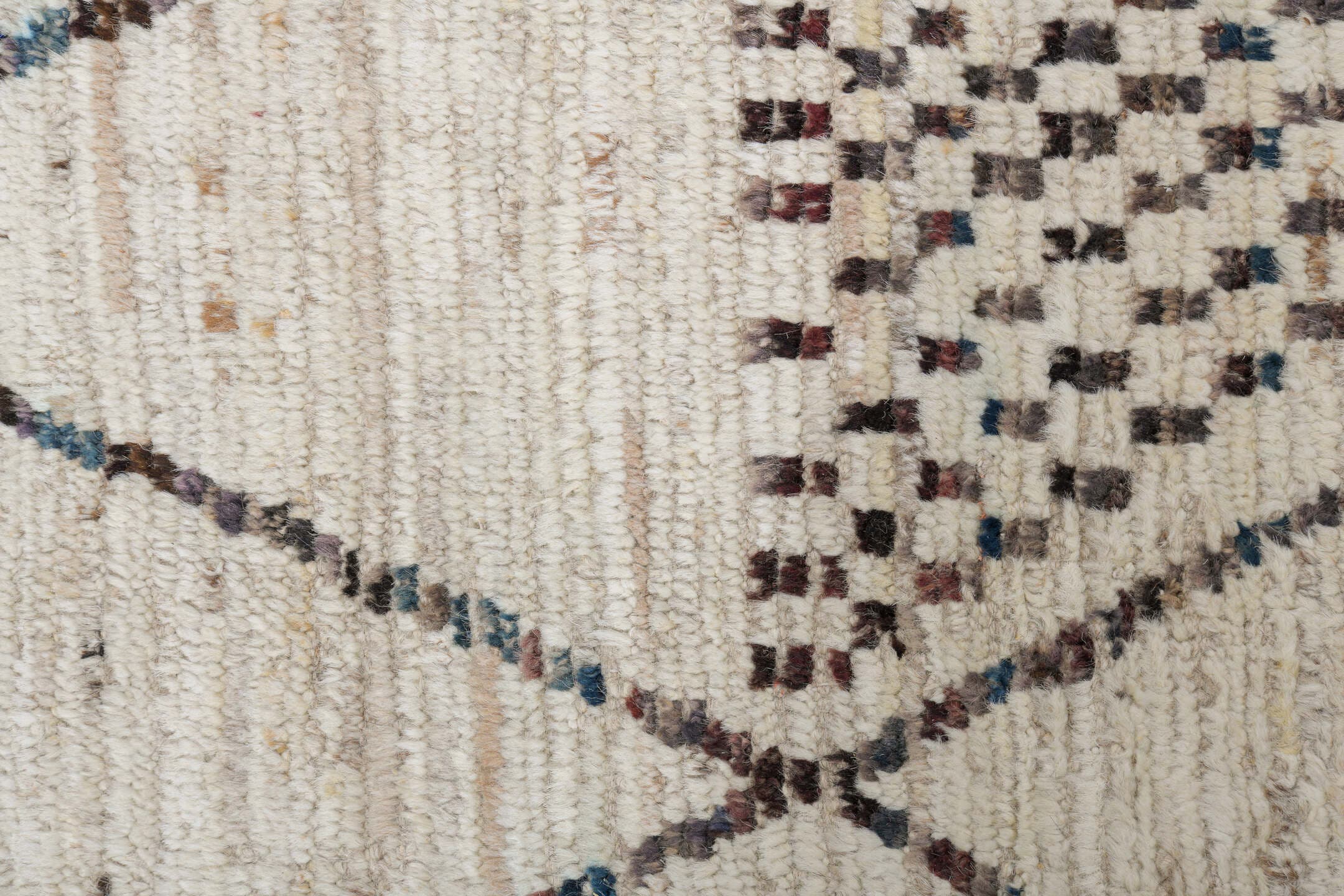 10' x 14' one-of-a-kind handmade vintage Tulu large size rug. Color palette: ivory, charcoal, taupe, brown, camel, gray