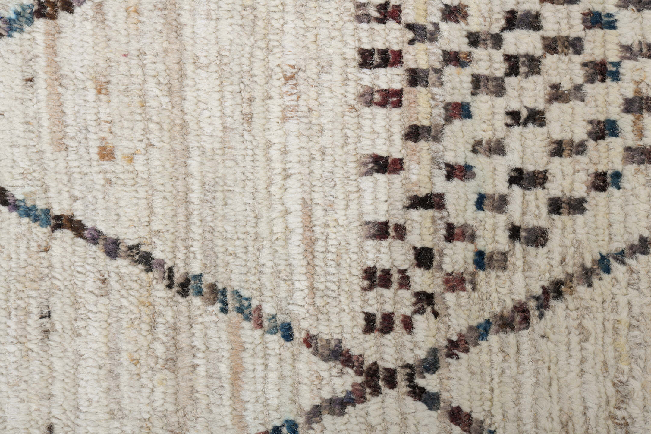10' x 14' one-of-a-kind handmade vintage Tulu large size rug. Color palette: ivory, charcoal, taupe, brown, camel, gray
