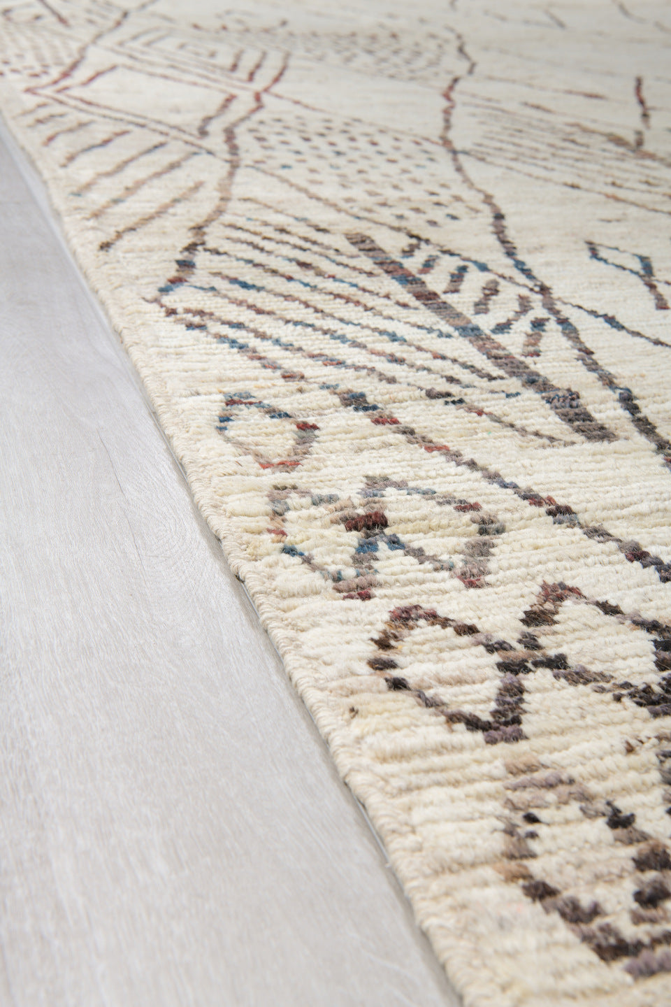10' x 14' one-of-a-kind handmade vintage Tulu large size rug. Color palette: ivory, charcoal, taupe, brown, camel, gray