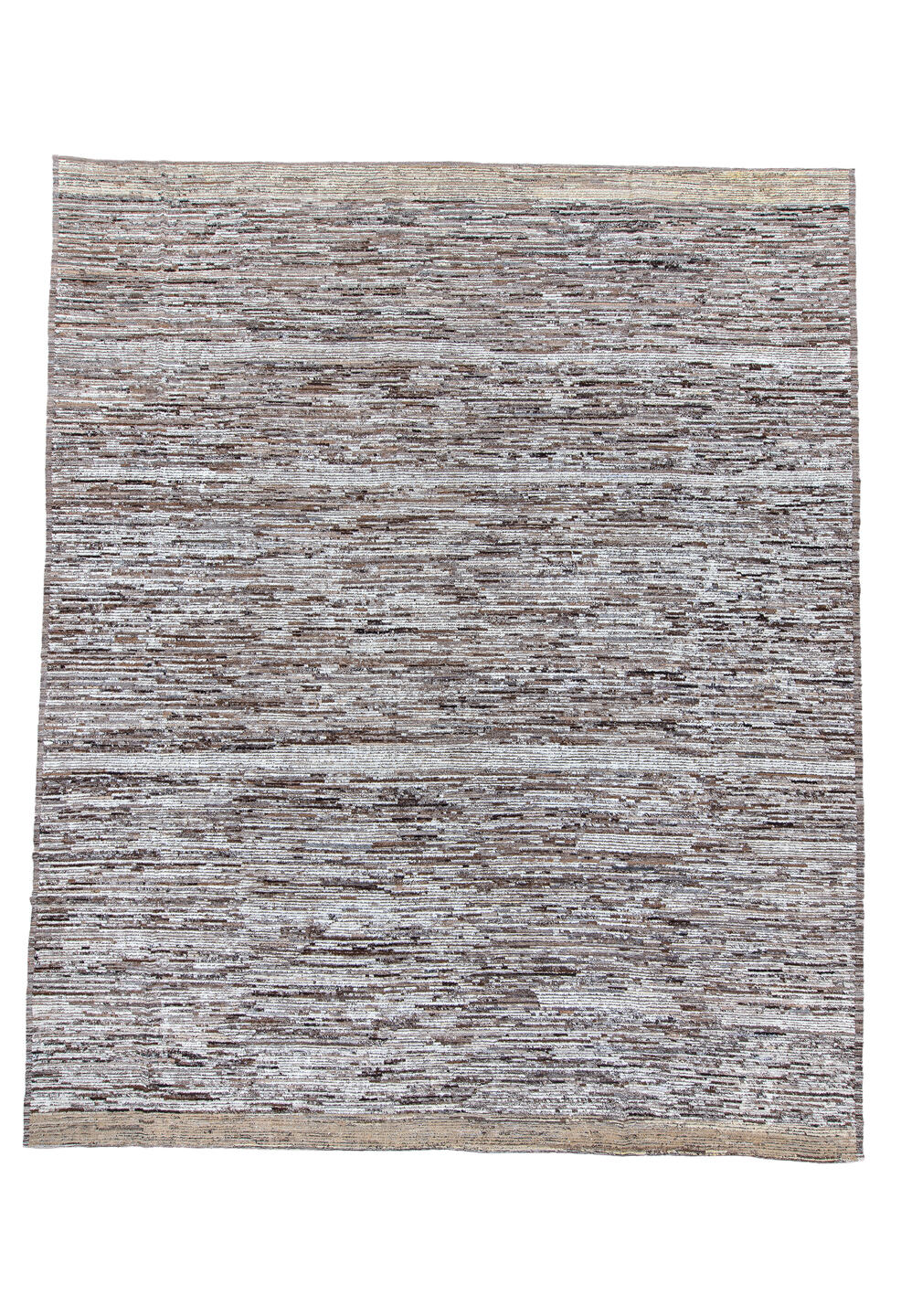 12' x 14' one-of-a-kind handmade vintage Tulu oversize rug. Color palette: black, blue, dark gray, dim gray, gainsboro, gray