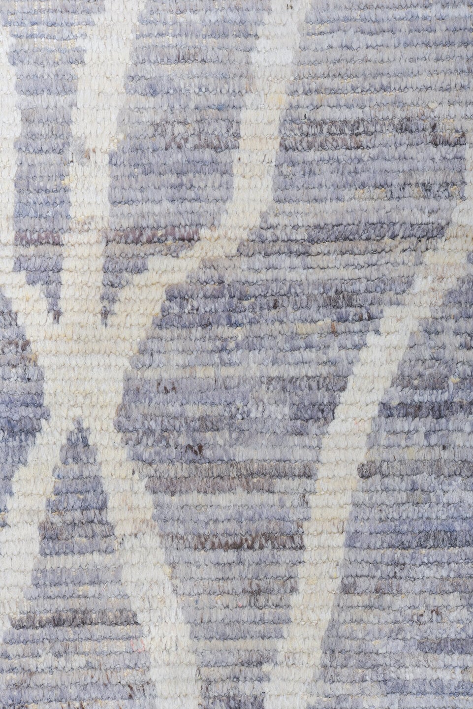 8' x 9' one-of-a-kind handmade vintage Tulu rug. Color palette: gray, ivory, slate, taupe, silver, beige