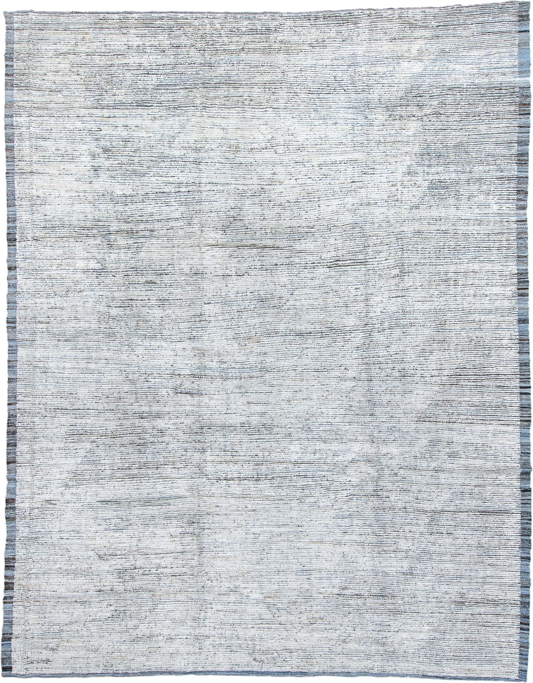 10' x 13' one-of-a-kind handmade vintage Tulu large size rug. Color palette: ivory, charcoal, slate, cream, gray, black