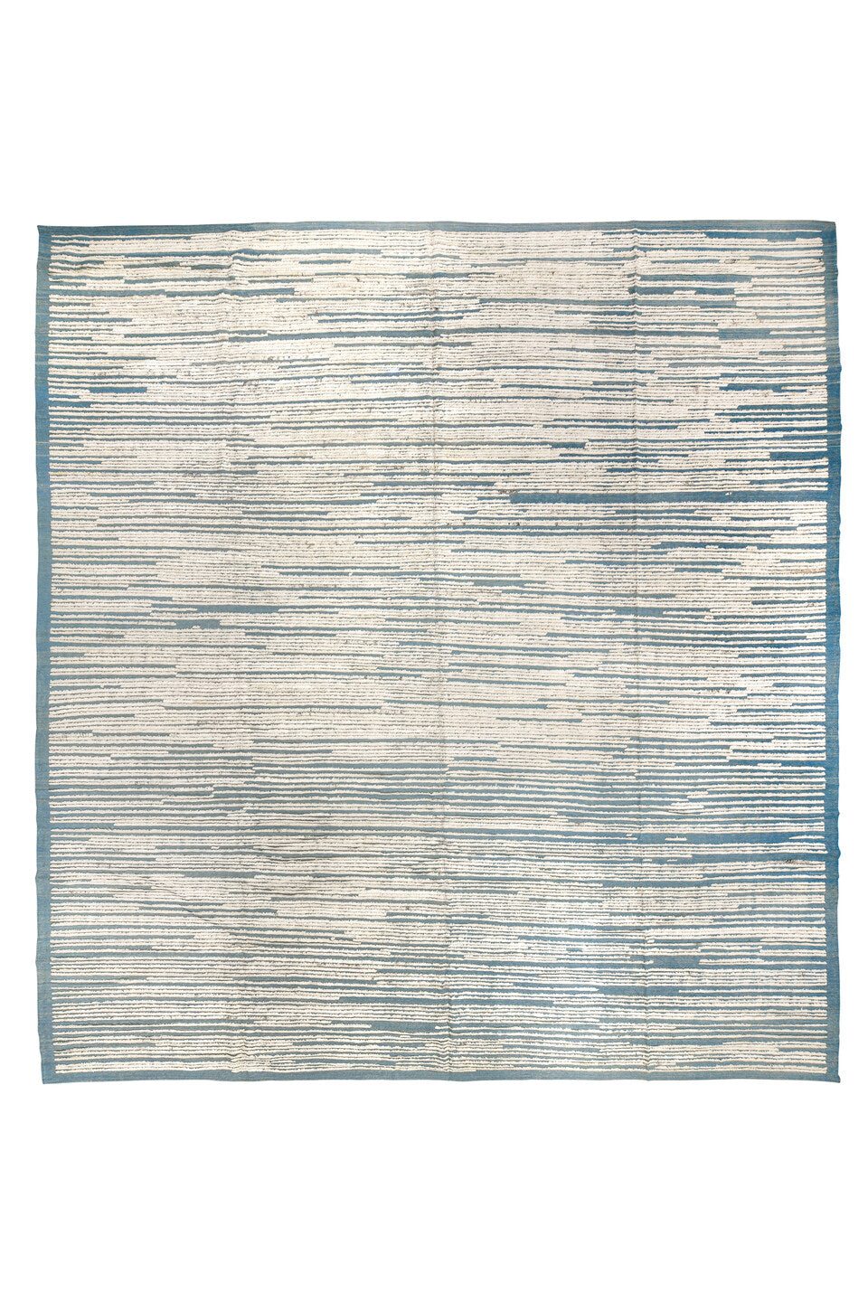 13' x 14' one-of-a-kind handmade vintage Tulu oversize rug. Color palette: dark gray, gainsboro, gray, light gray, off-white