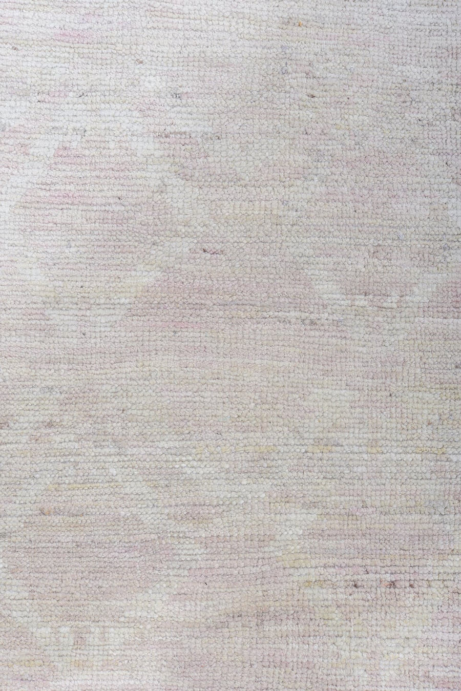10' x 14' one-of-a-kind handmade vintage Tulu large size rug. Color palette: ivory, blush, cream, pale rose, taupe, pink