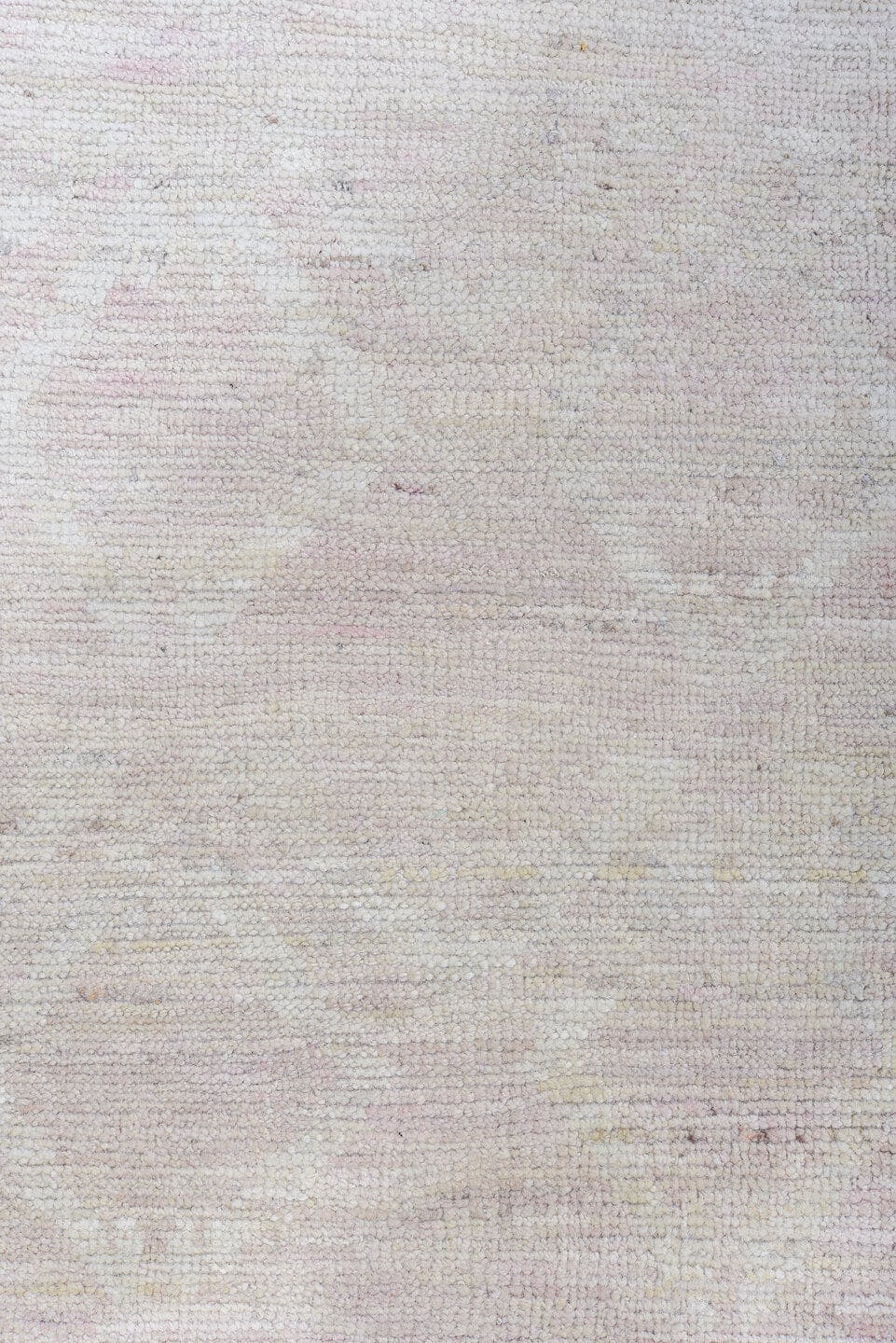 10' x 14' one-of-a-kind handmade vintage Tulu large size rug. Color palette: ivory, blush, cream, pale rose, taupe, pink