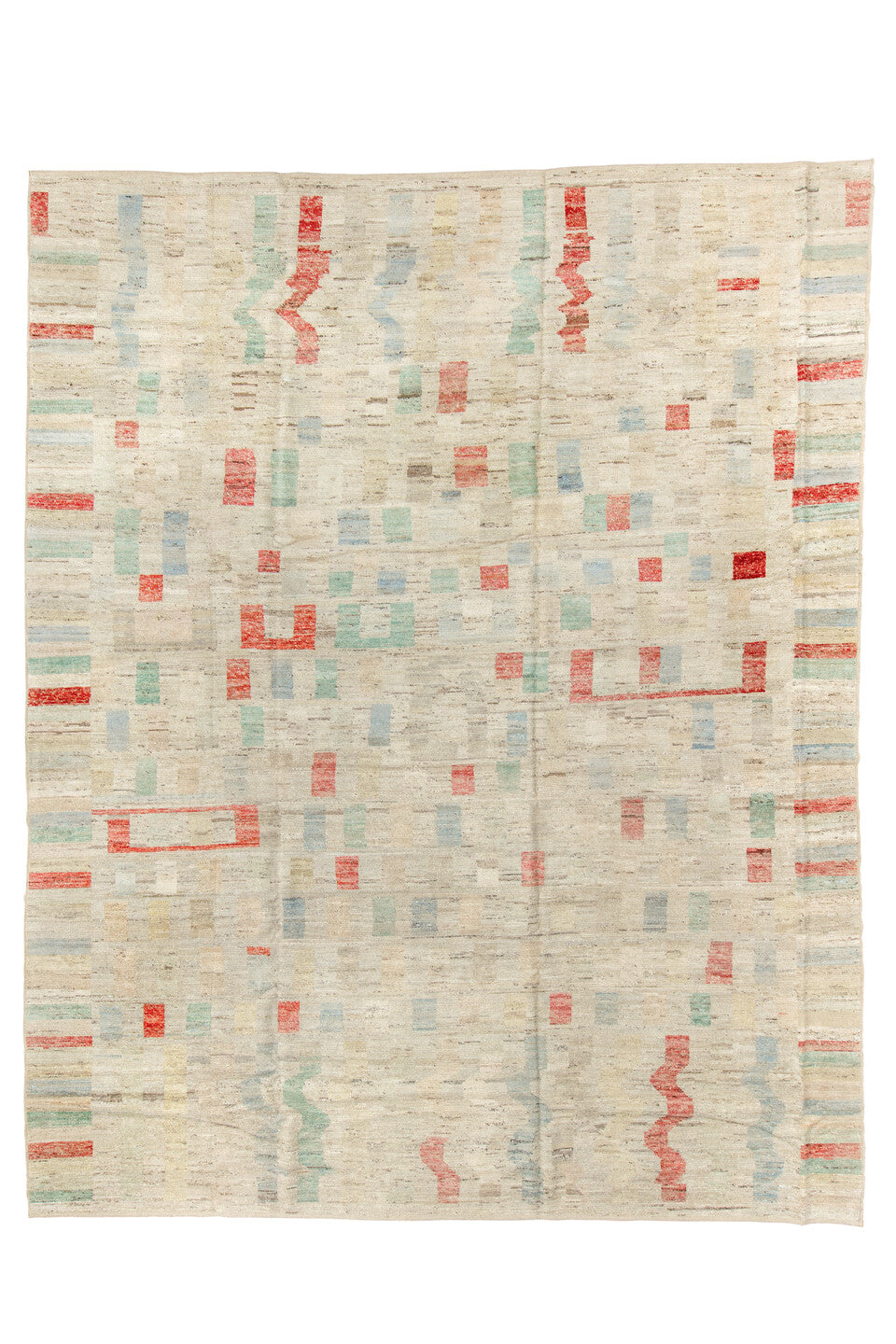 10' x 13' one-of-a-kind handmade vintage Tulu large size rug. Color palette: antiquewhite, brown, dim gray, gray, indian red