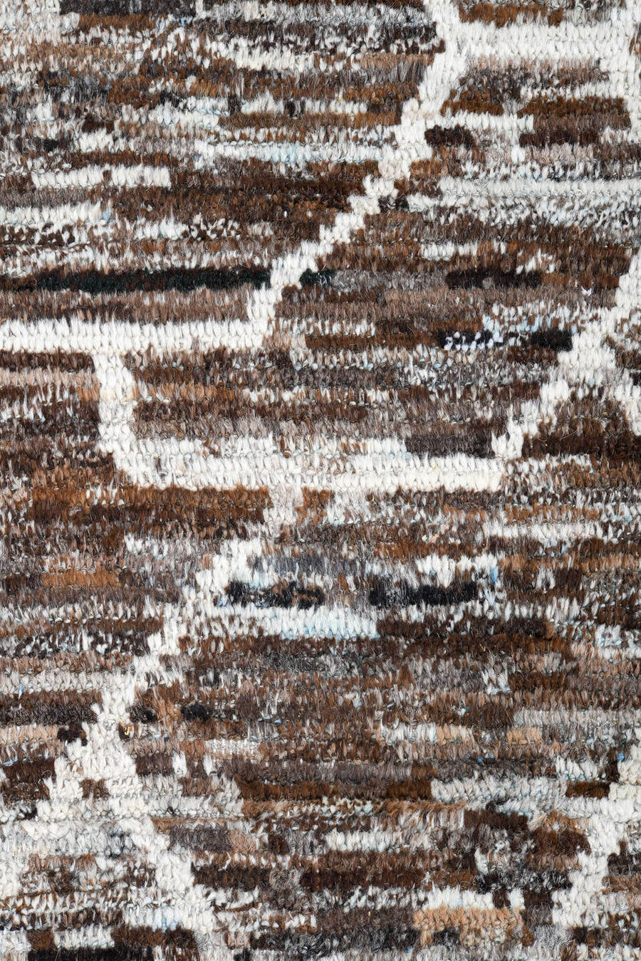 10' x 13' one-of-a-kind handmade vintage Tulu large size rug. Color palette: brown, ivory, taupe, pale_blue, beige, gray