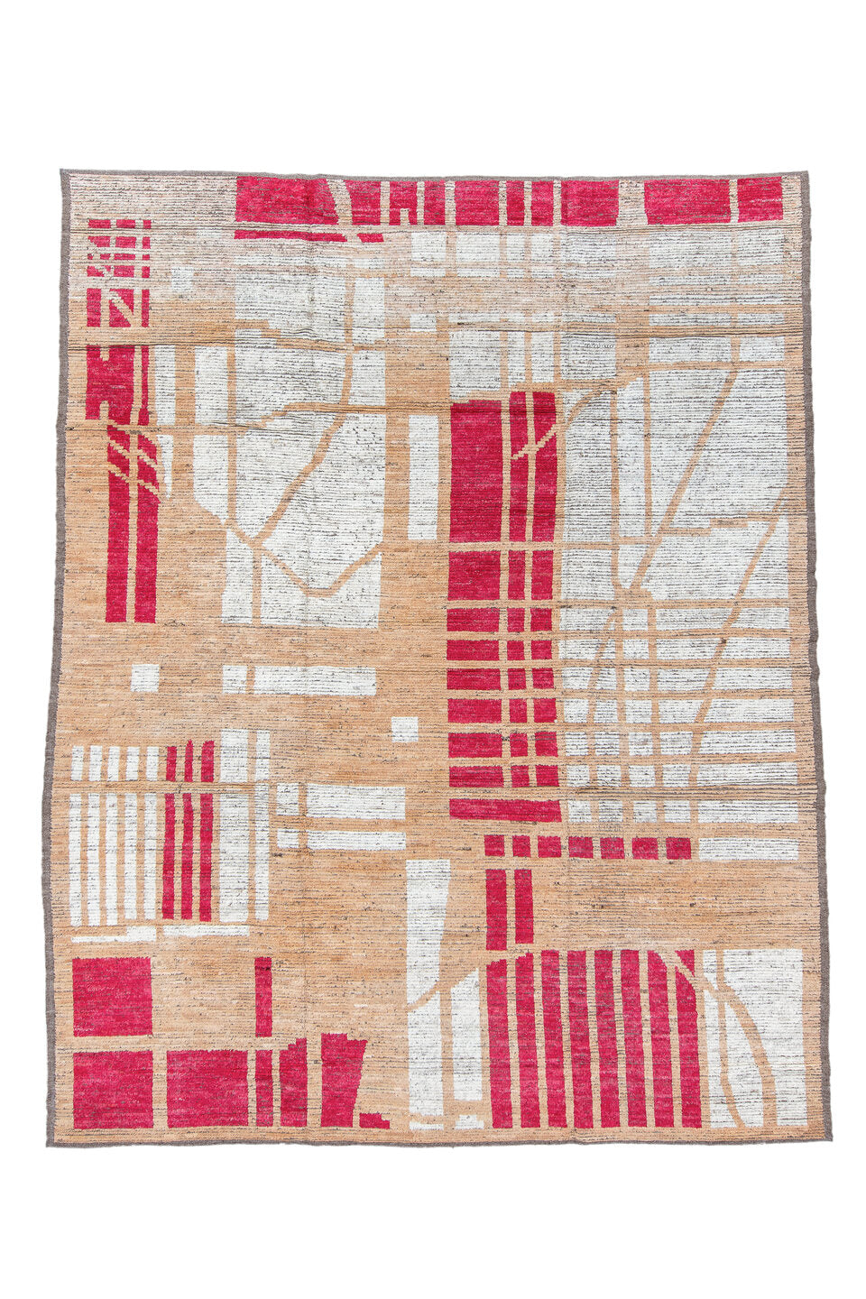 9' x 12' one-of-a-kind handmade vintage Tulu large size rug. Color palette: black, brown, dim gray, gainsboro, gray