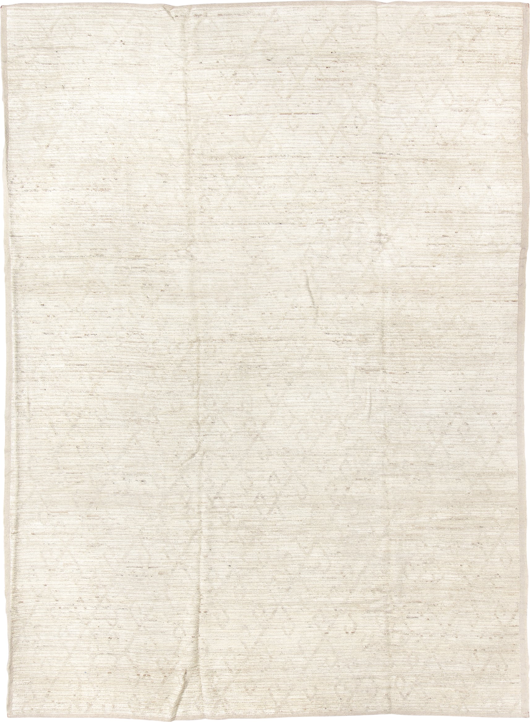 8' x 12' one-of-a-kind handmade vintage Tulu large size rug. Color palette: ivory, cream, beige, taupe, gray