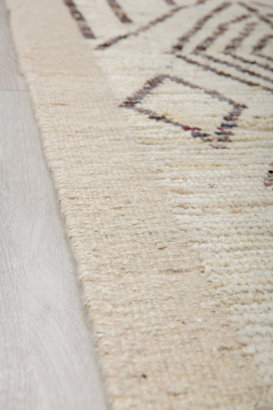 10' x 14' one-of-a-kind handmade vintage Tulu large size rug. Color palette: ivory, taupe, charcoal, brown, beige, gray