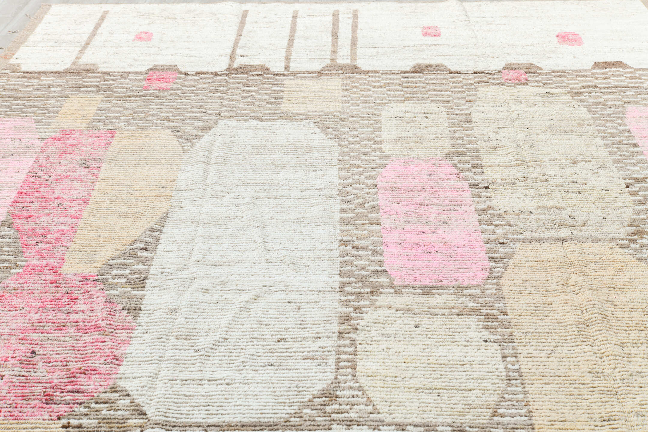 9' x 12' one-of-a-kind handmade vintage Tulu large size rug. Color palette: black, brown, gainsboro, gray, light gray