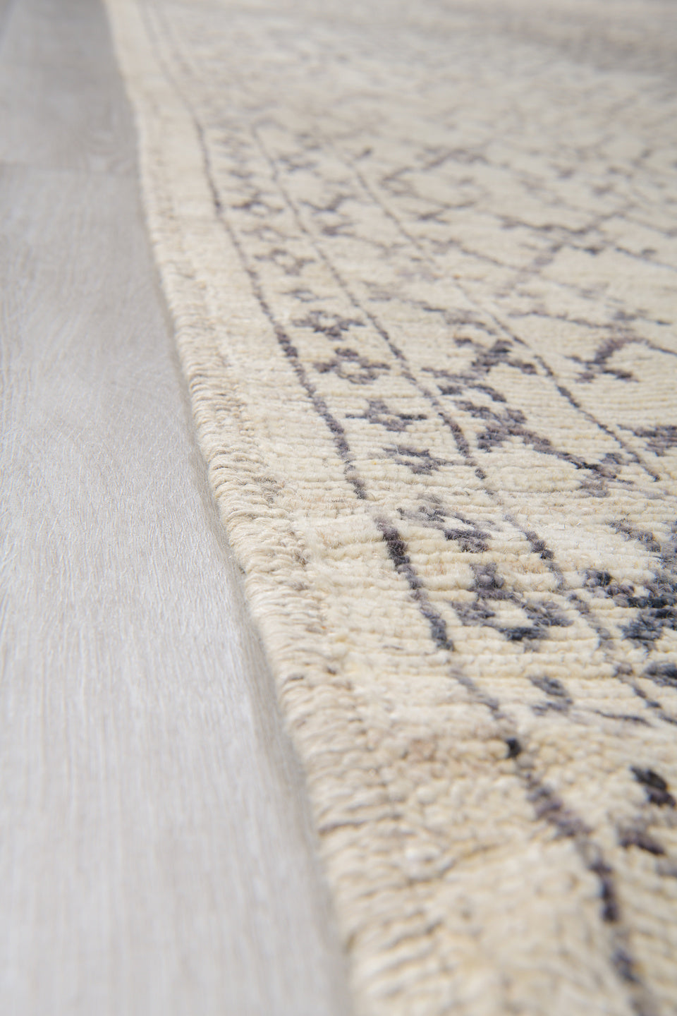 10' x 14' one-of-a-kind handmade vintage Khorassan large size rug. Color palette: brown, dim gray, gray, light gray