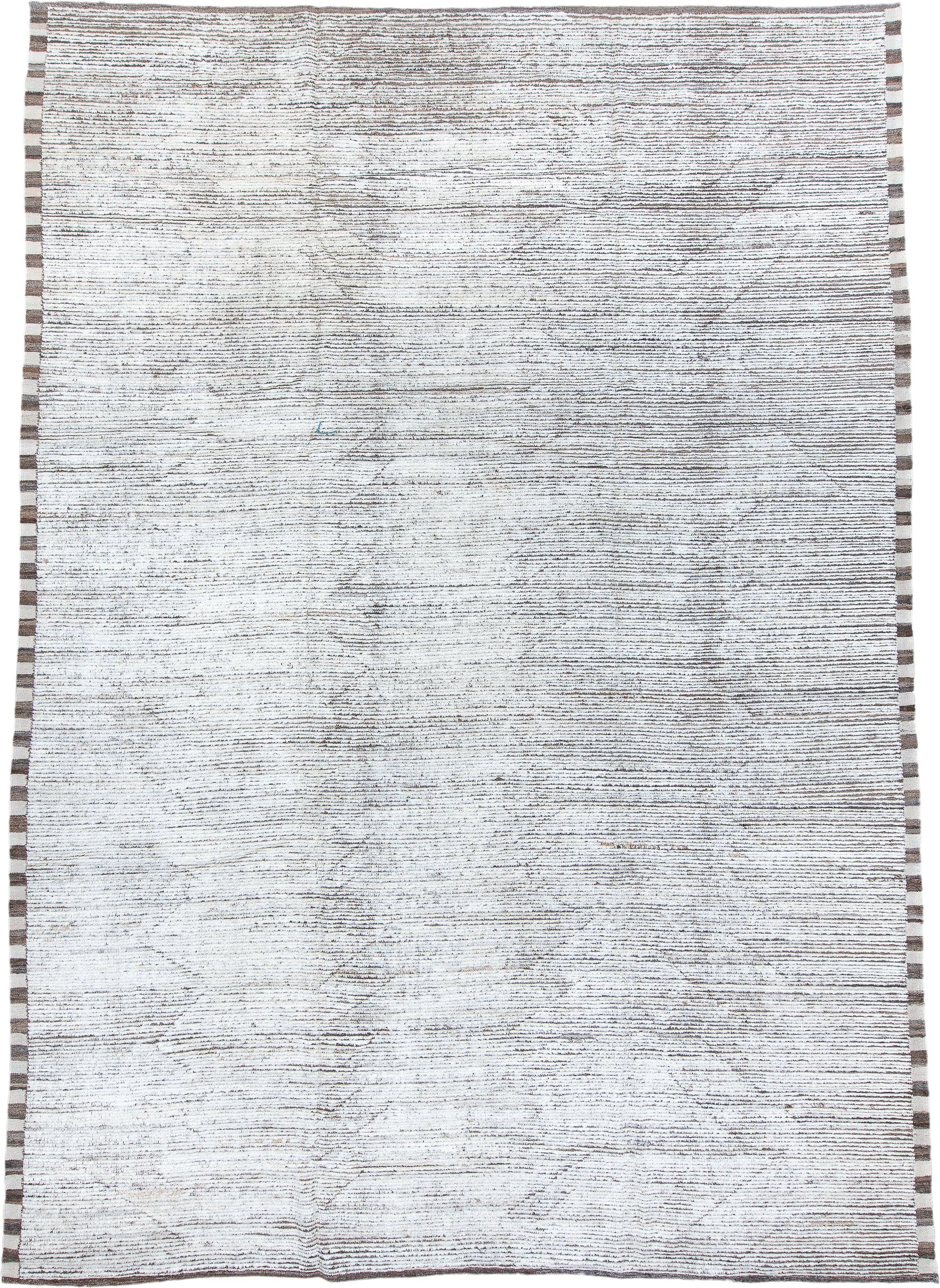 10' x 14' one-of-a-kind handmade vintage Tulu large size rug. Color palette: ivory, taupe, brown, gray, beige