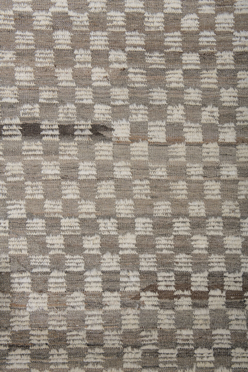 9' x 11' one-of-a-kind handmade vintage Tulu large size rug. Color palette: dark gray, gainsboro, gray, light gray