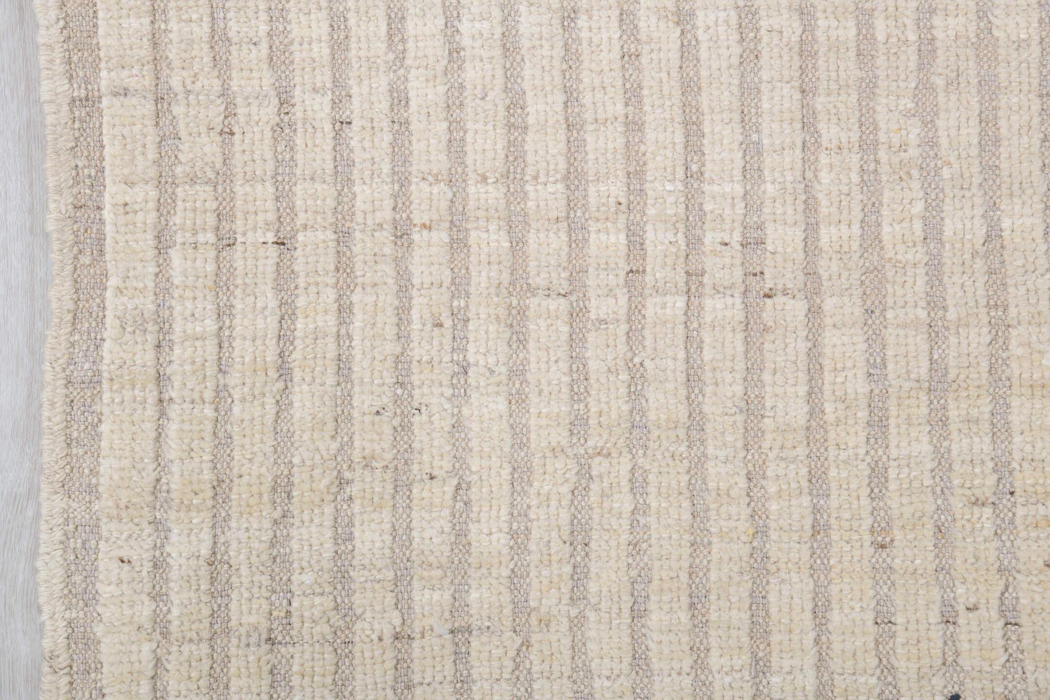 7' x 11' one-of-a-kind handmade vintage Tulu large size rug. Color palette: ivory, cream, beige, taupe, gray